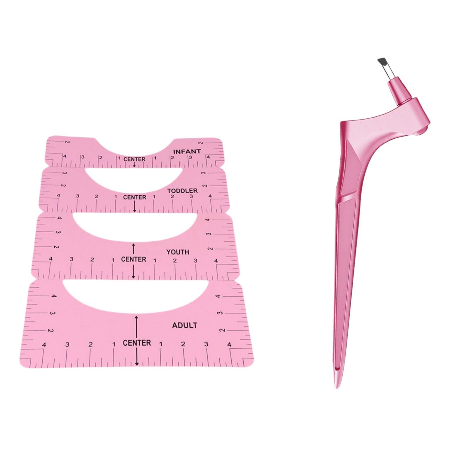 4pcs T-shirt Ruler Guide with Cutter DIY Craft Shirt Quilting SewingTool
