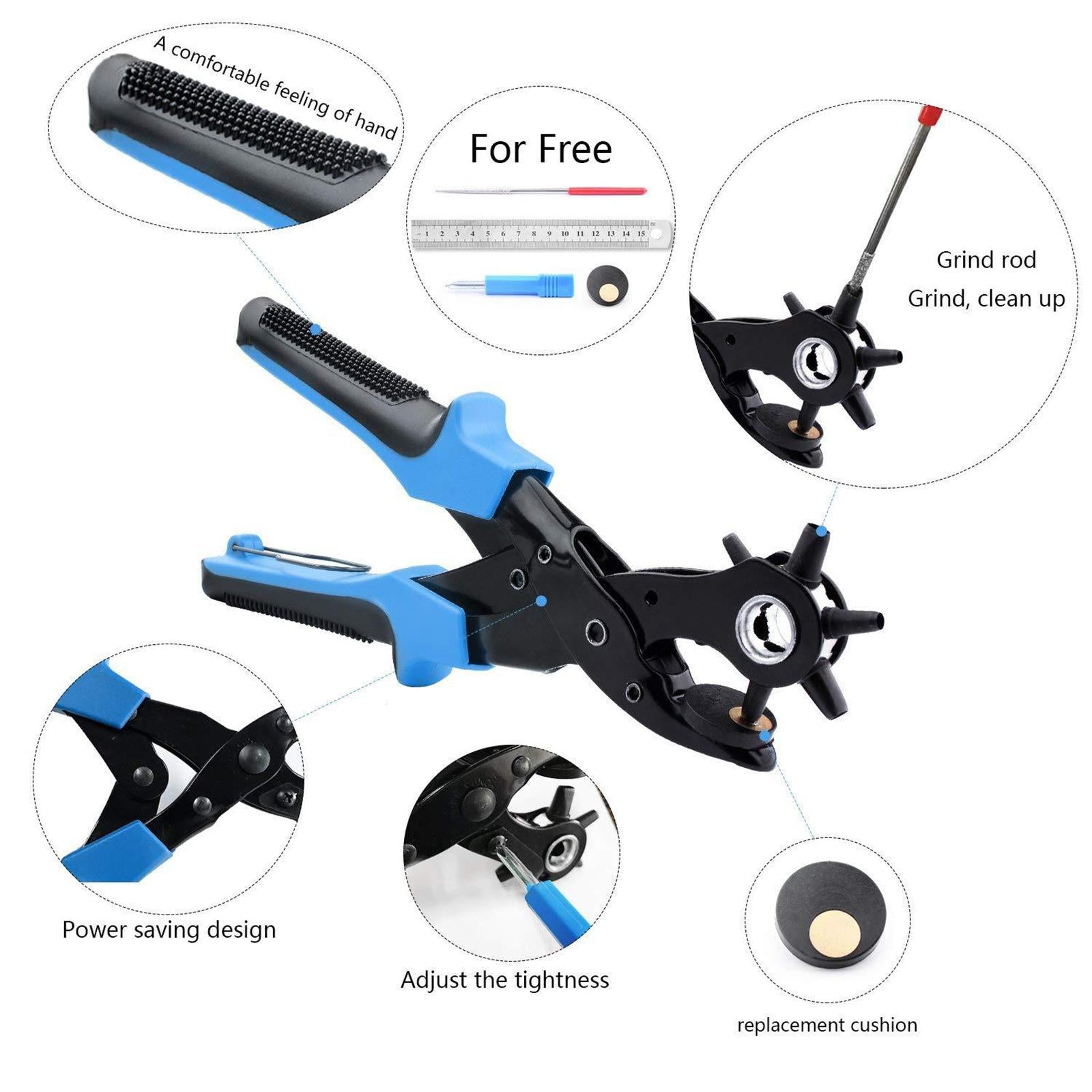 Leather Belt Hole Punch Grind Rod Hand Punching for Card Watch Bands Strap