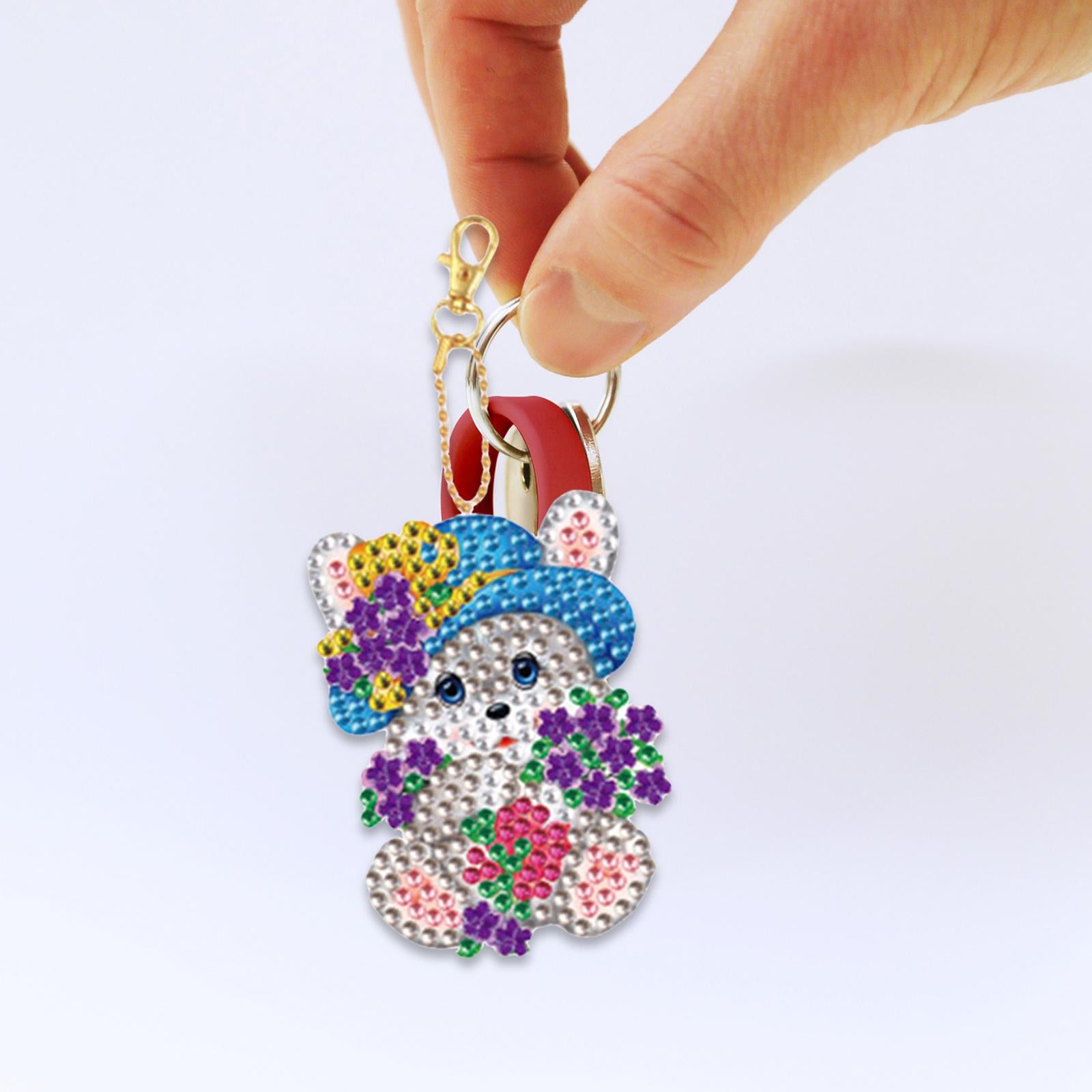 5x Diamond Painting Keychain Easter Egg Ornaments Bag Charms Mosaic Making Easter Bunny C