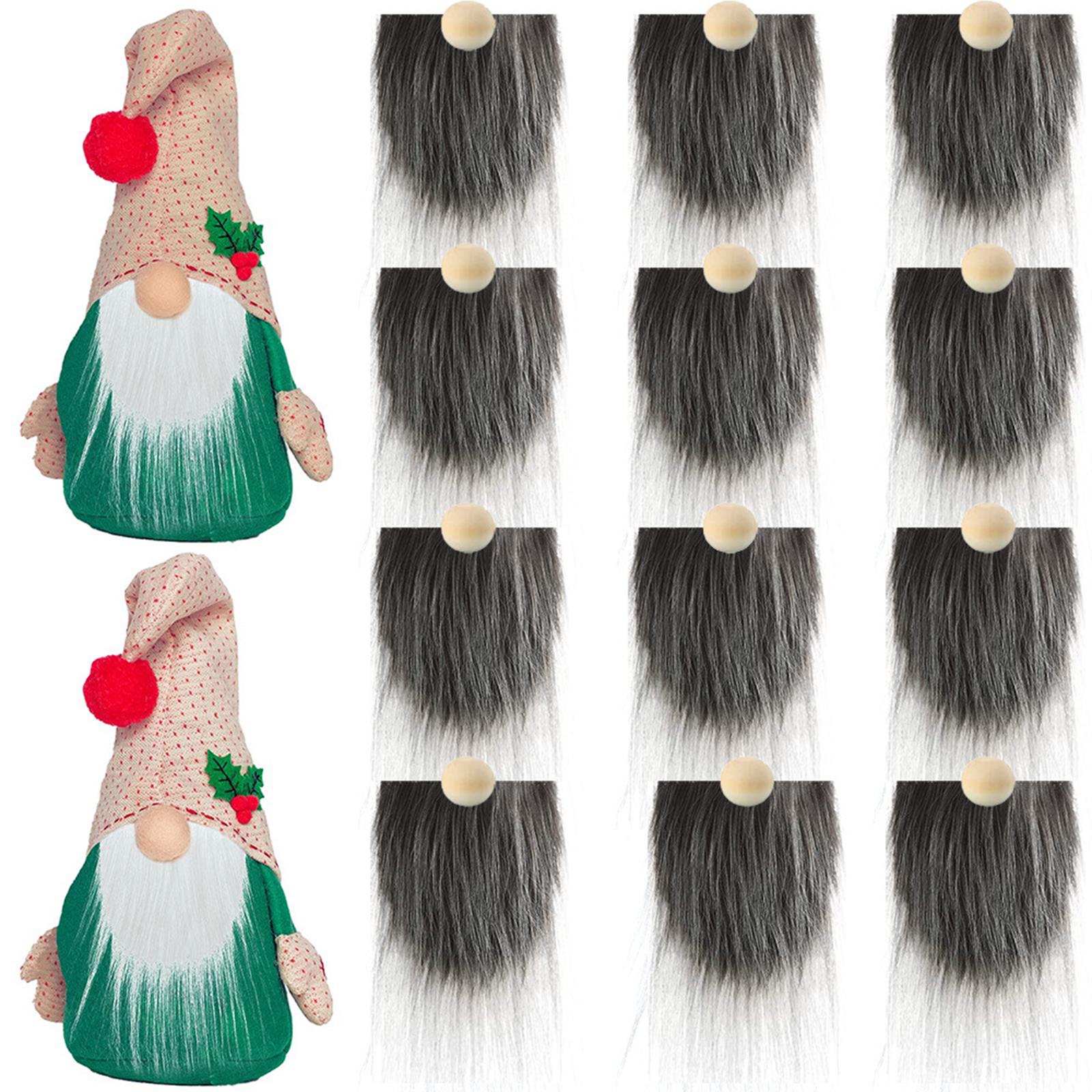 12x Pre-Cut Gnome Beard Unfinished Wooden Balls DIY Craft Supplies dark gray