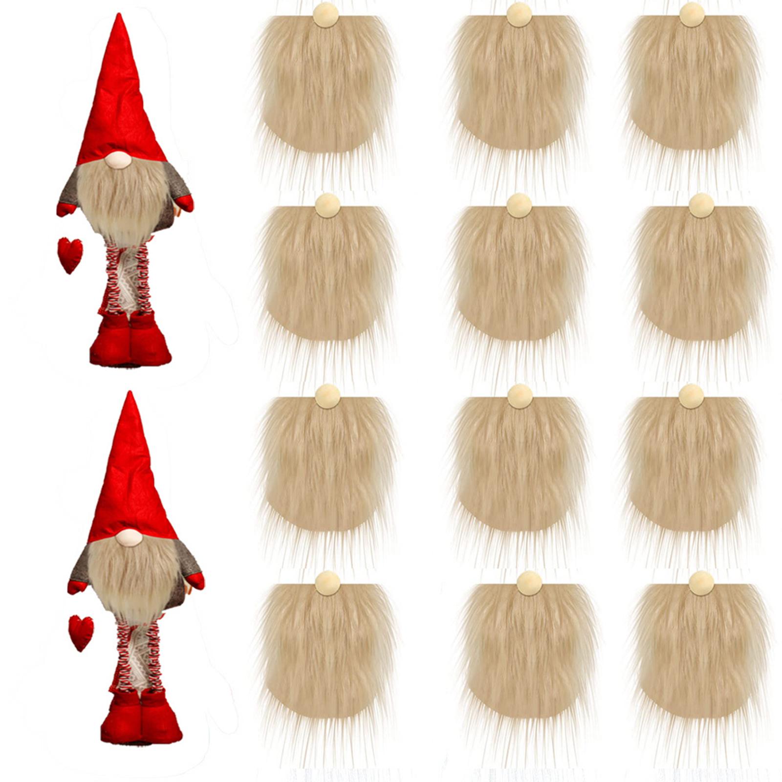12x Pre-Cut Gnome Beard Unfinished Wooden Balls DIY Craft Supplies khaki