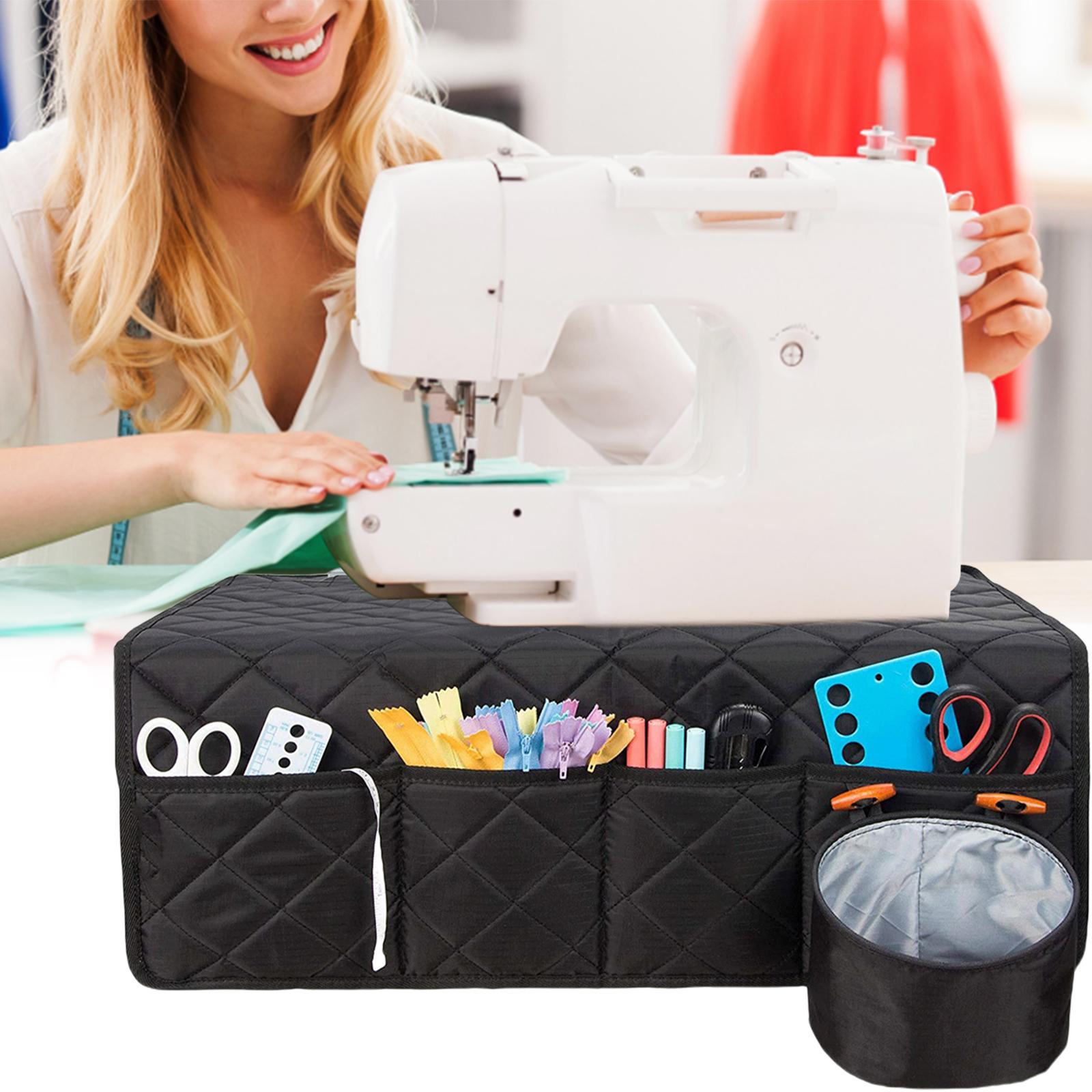 Quilted Sewing Machine Pad with Storage Pockets for Table Sewing Machine Mat