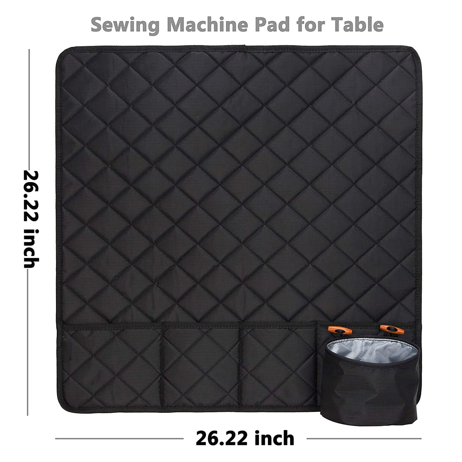 Quilted Sewing Machine Pad with Storage Pockets for Table Sewing Machine Mat