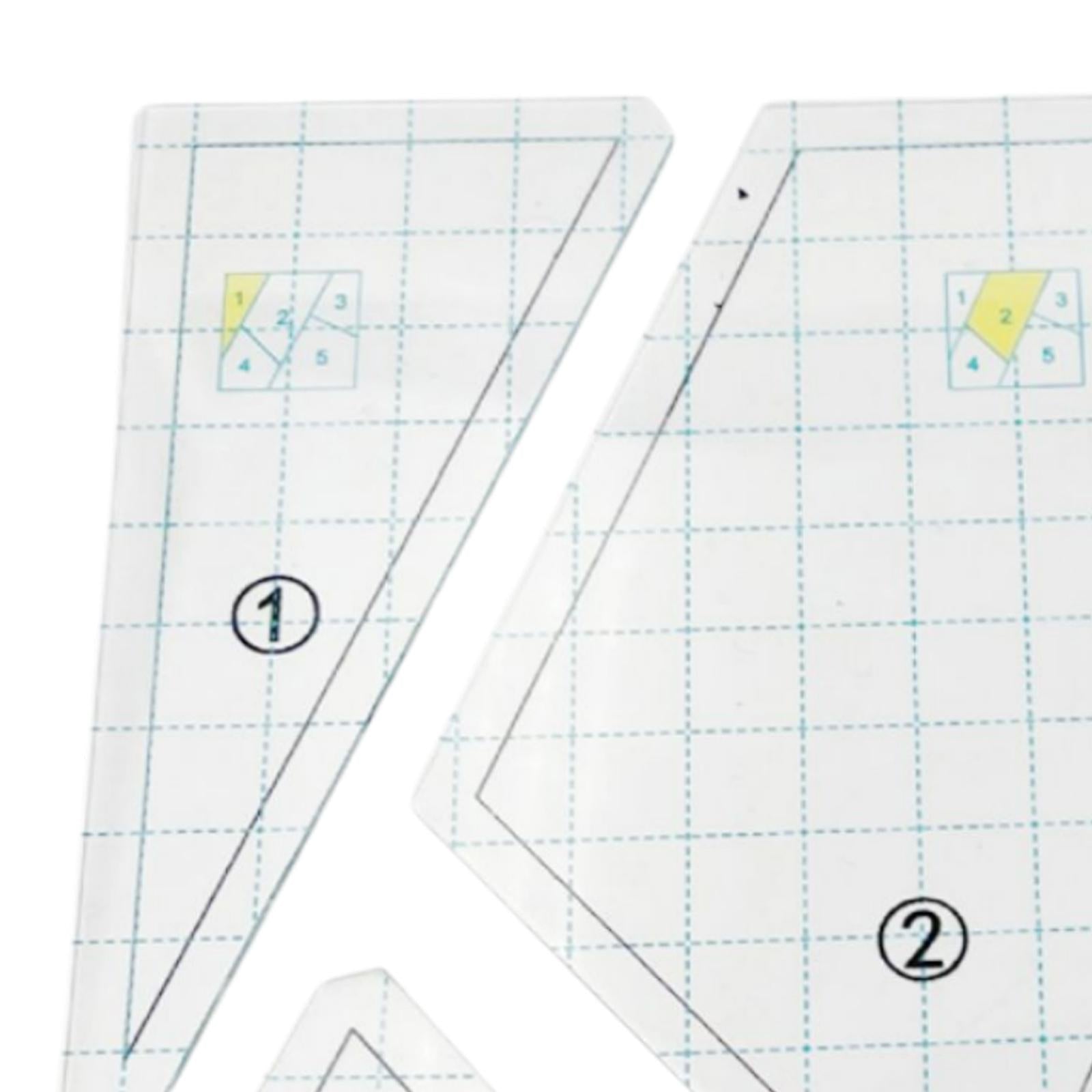 5pcs Quilting Template Set Transparent DIY Hand Patchwork Ruler DIY Tools