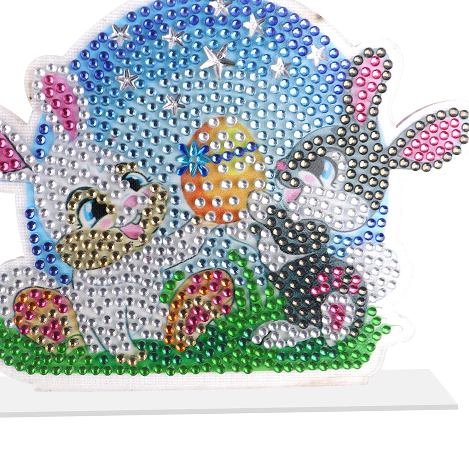 DIY 5D Diamond Painting Easter Bunny Ornament for Kids Adults Holiday Gift B