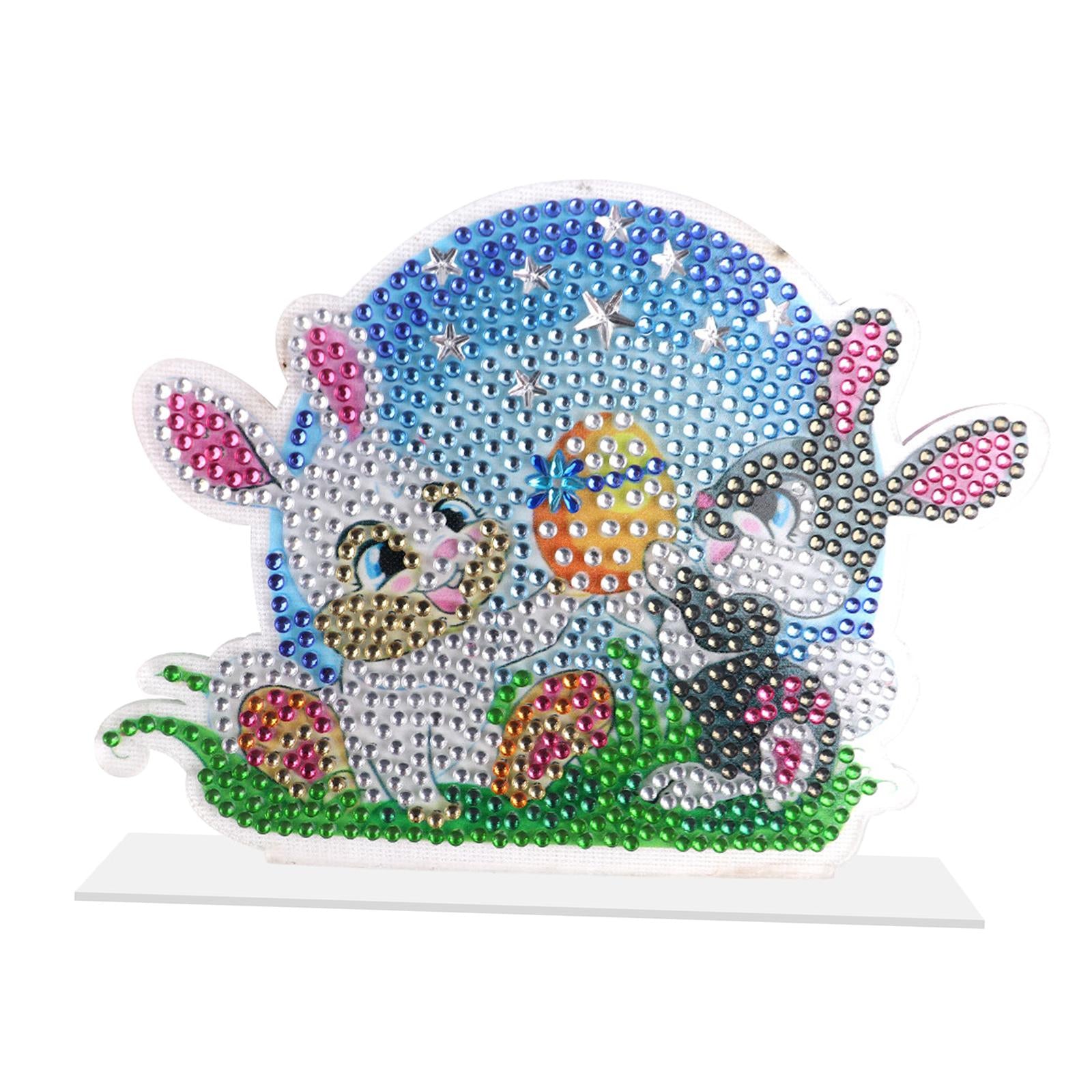 DIY 5D Diamond Painting Easter Bunny Ornament for Kids Adults Holiday Gift B