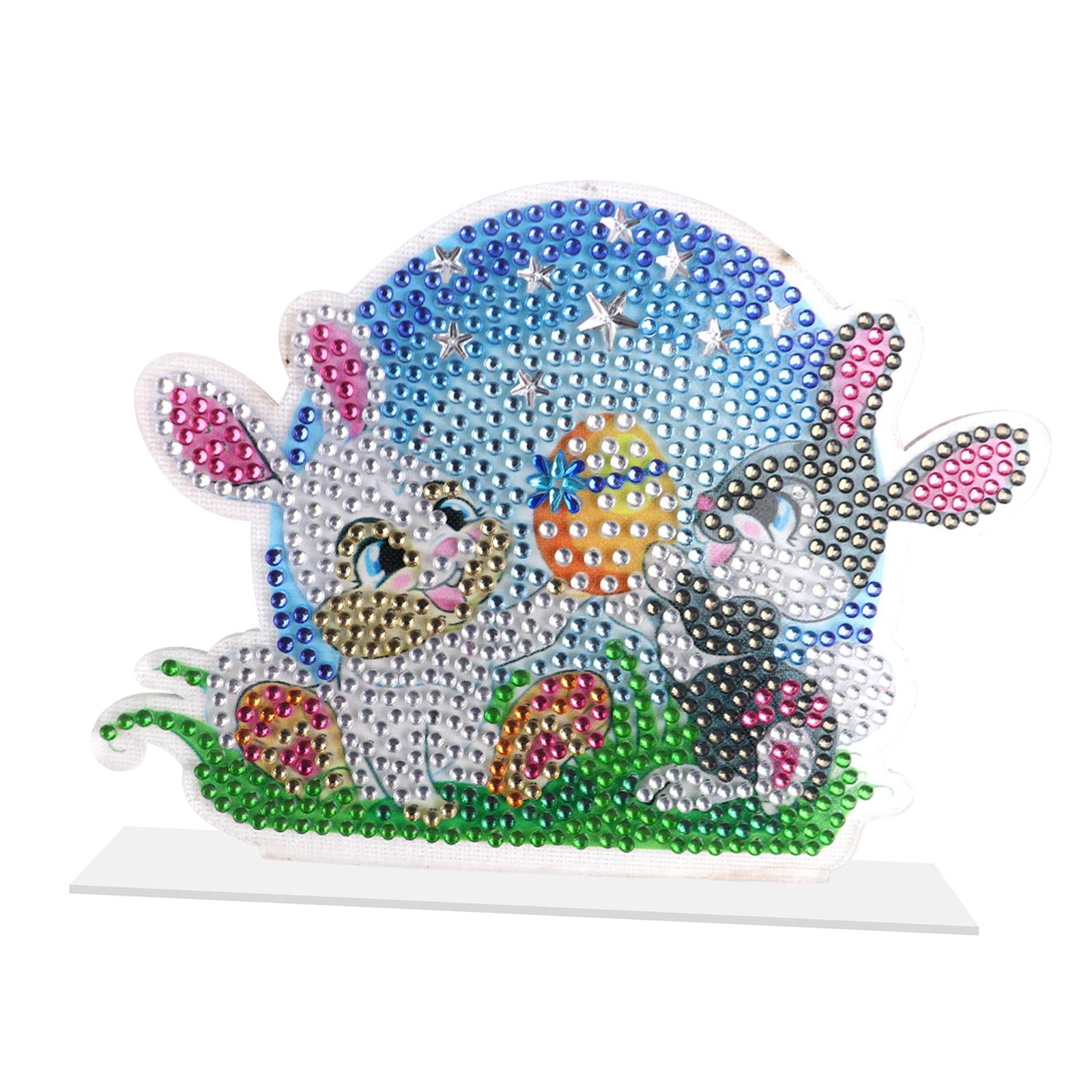 DIY 5D Diamond Painting Easter Bunny Ornament for Kids Adults Holiday Gift B