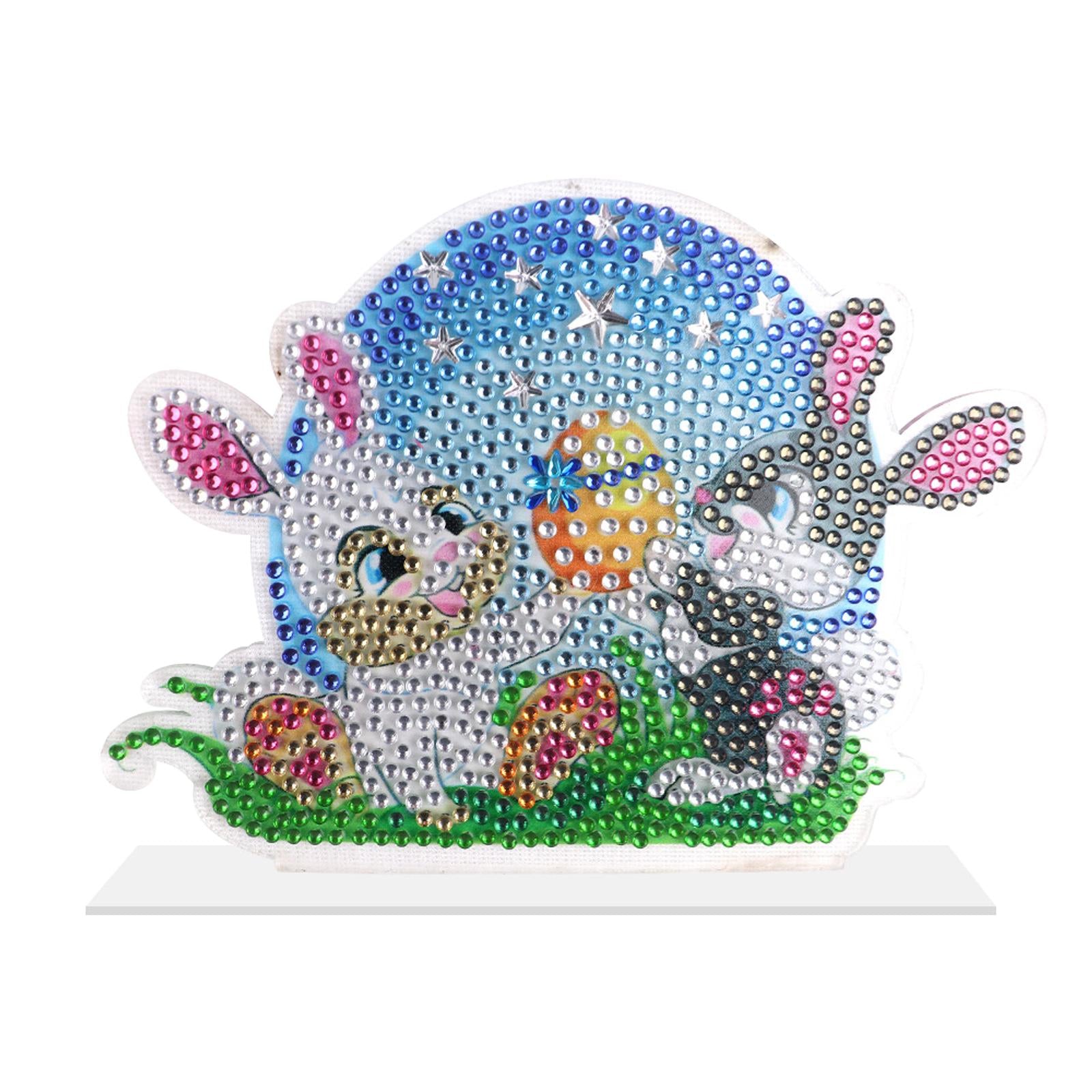 DIY 5D Diamond Painting Easter Bunny Ornament for Kids Adults Holiday Gift B