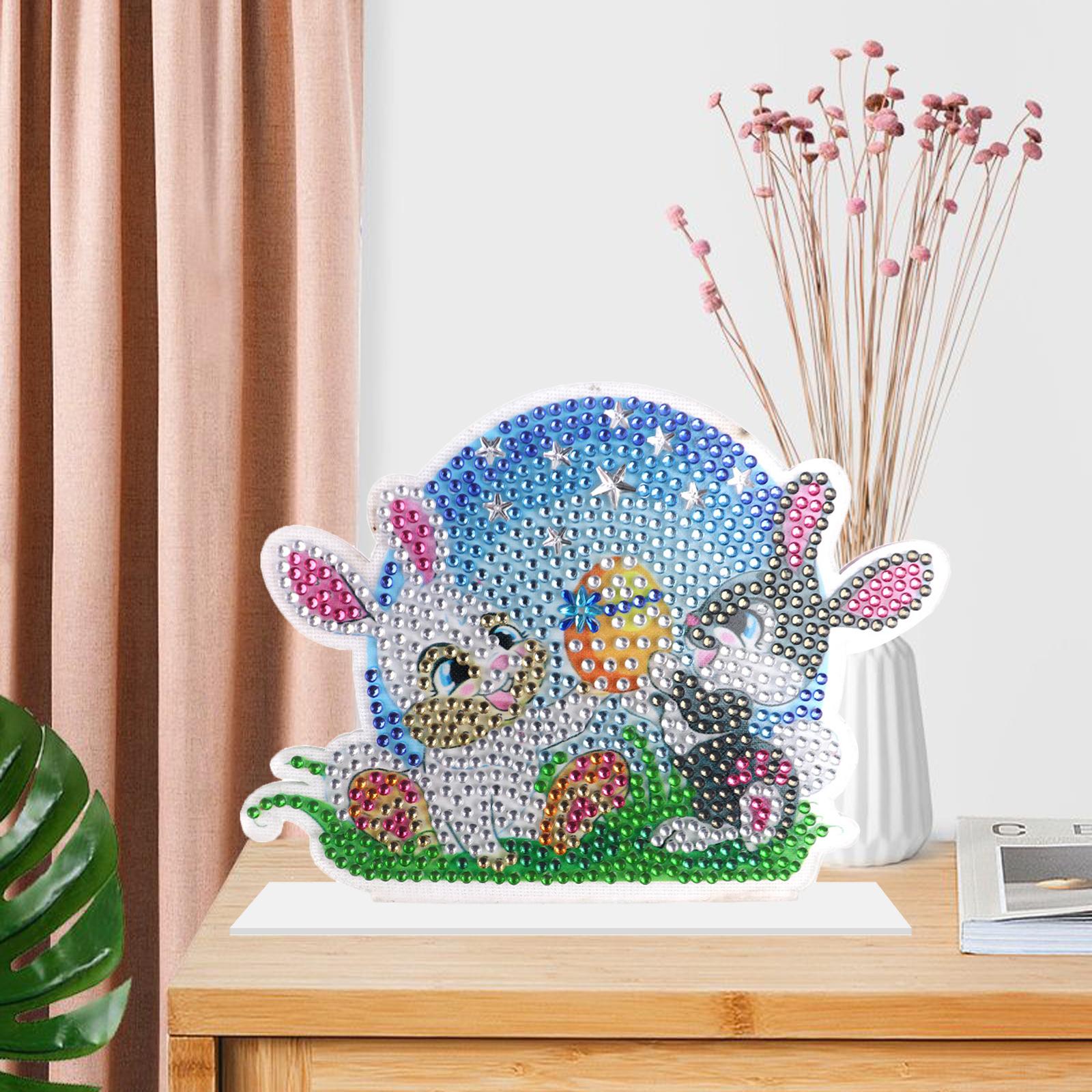 DIY 5D Diamond Painting Easter Bunny Ornament for Kids Adults Holiday Gift B