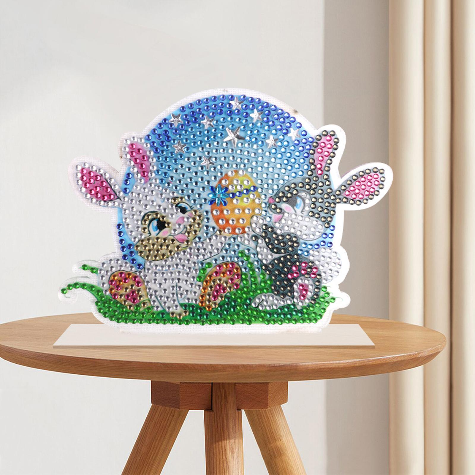 DIY 5D Diamond Painting Easter Bunny Ornament for Kids Adults Holiday Gift B