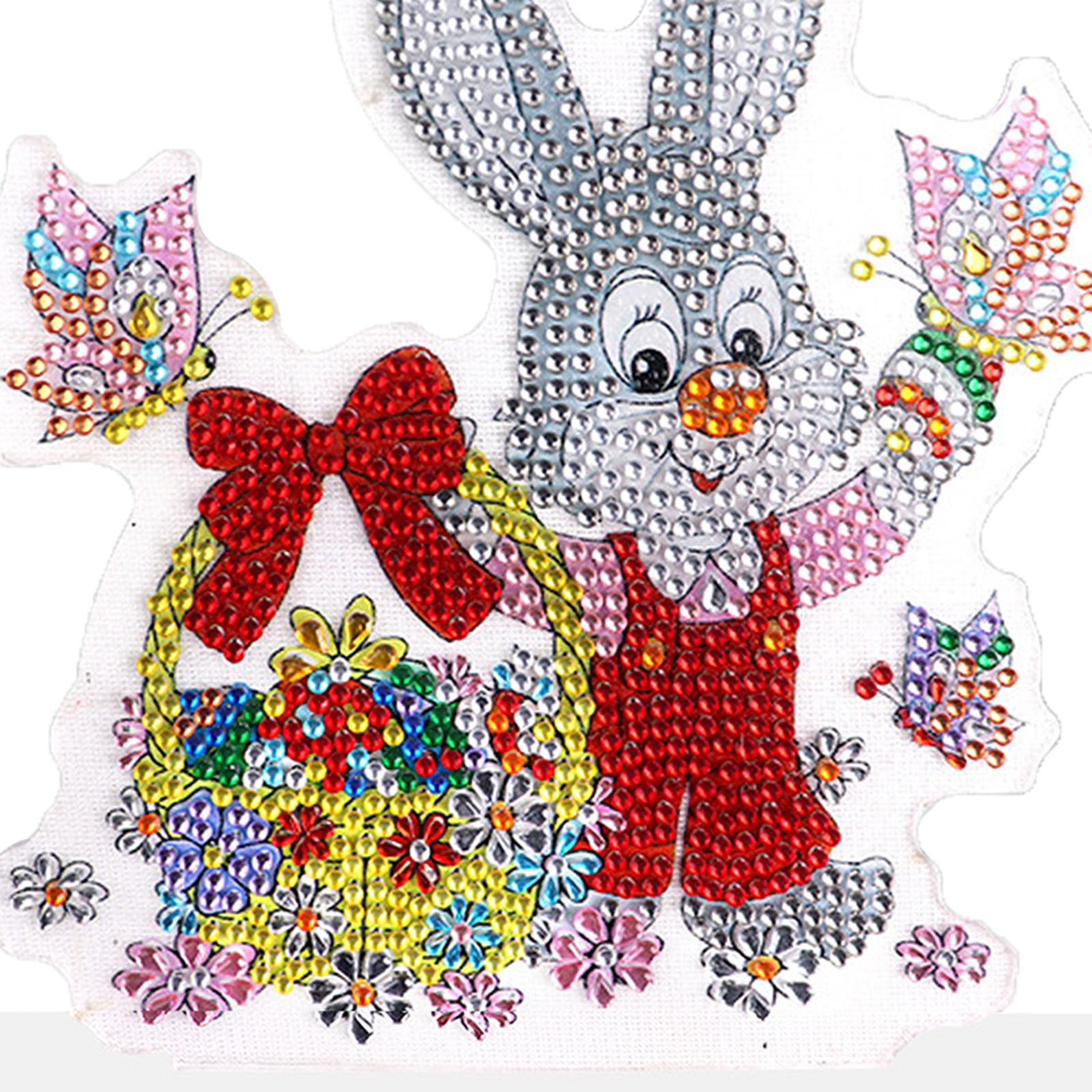 DIY 5D Diamond Painting Easter Bunny Ornament for Kids Adults Holiday Gift D