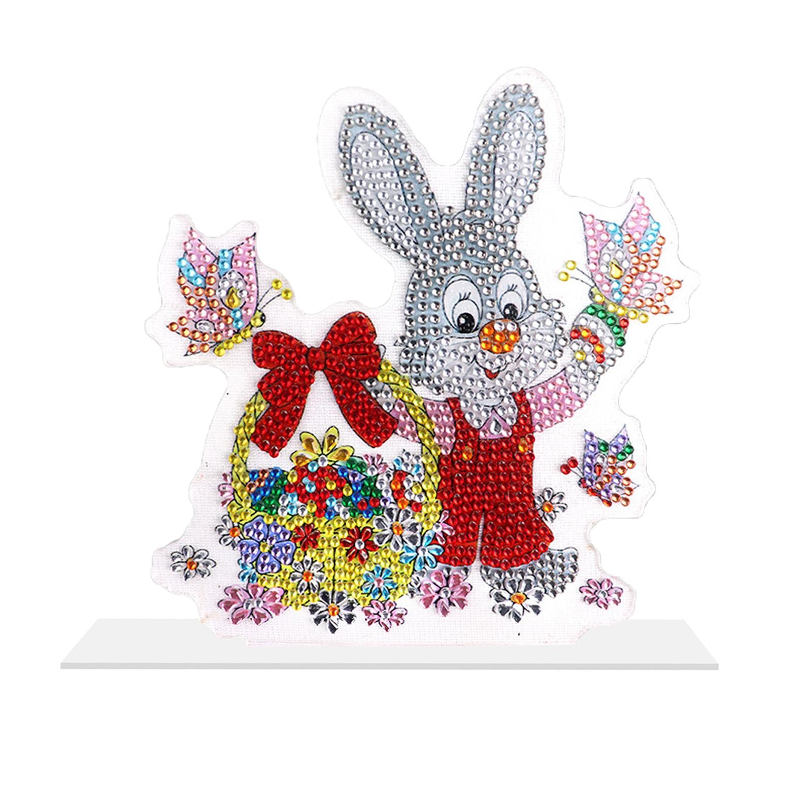 DIY 5D Diamond Painting Easter Bunny Ornament for Kids Adults Holiday Gift D