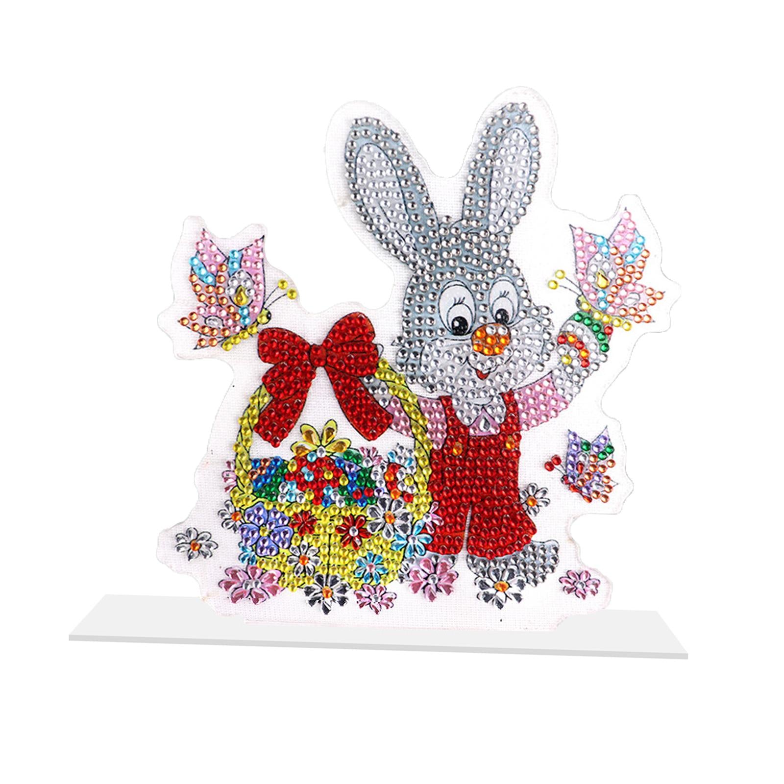 DIY 5D Diamond Painting Easter Bunny Ornament for Kids Adults Holiday Gift D