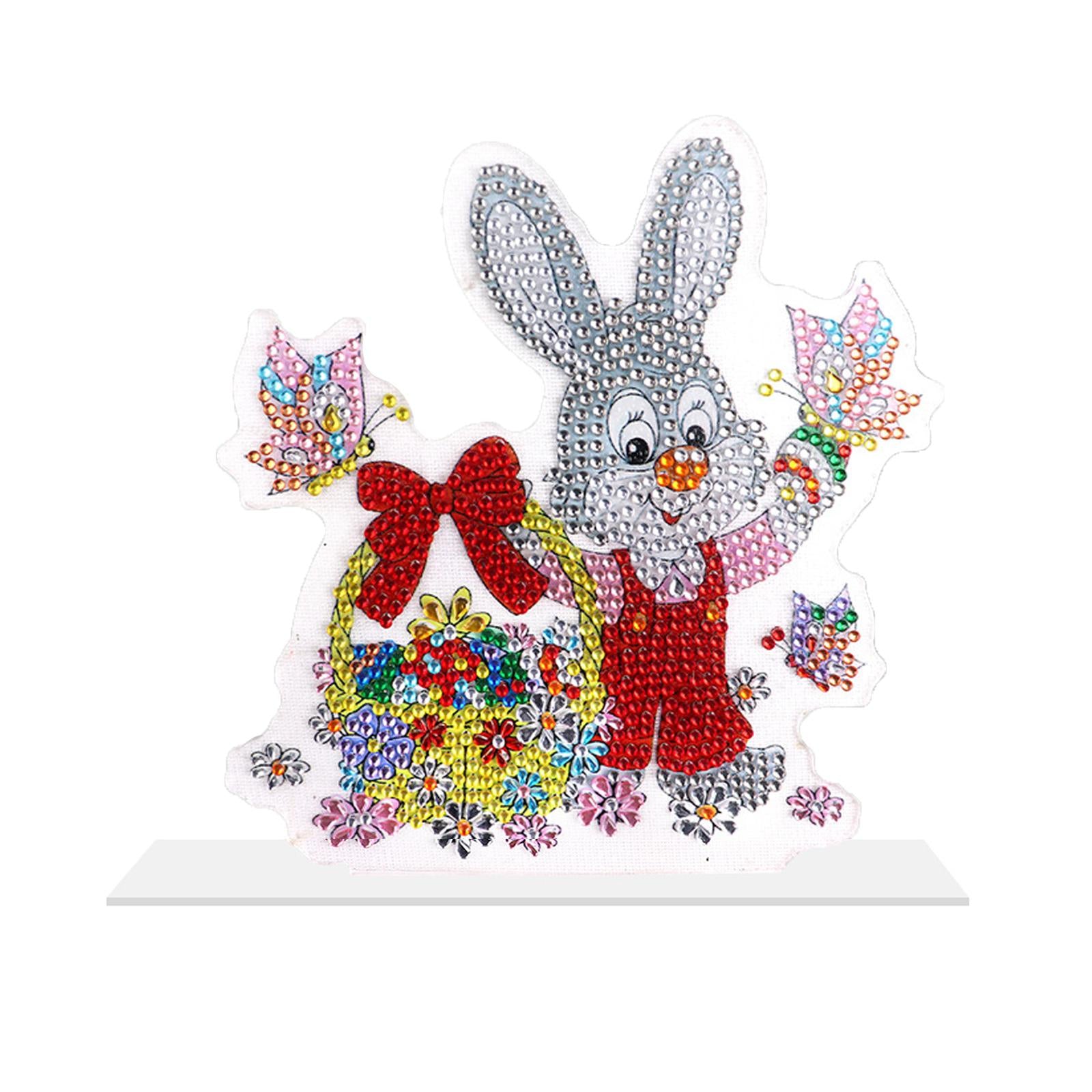 DIY 5D Diamond Painting Easter Bunny Ornament for Kids Adults Holiday Gift D