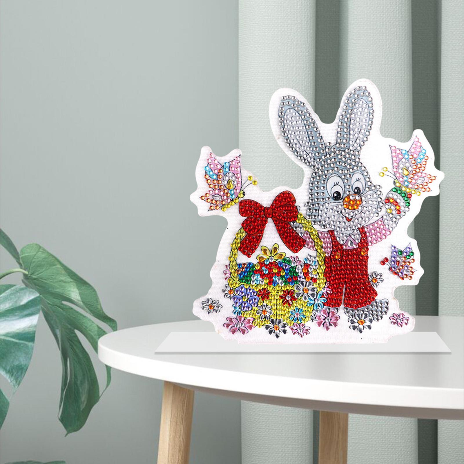 DIY 5D Diamond Painting Easter Bunny Ornament for Kids Adults Holiday Gift D