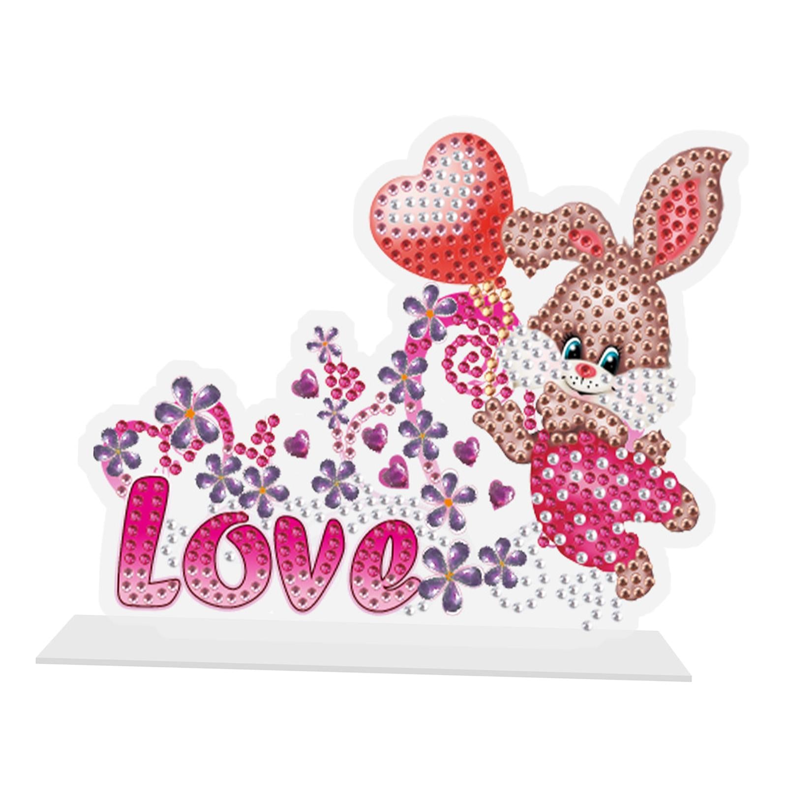 DIY 5D Diamond Painting Easter Bunny Ornament for Kids Adults Holiday Gift F