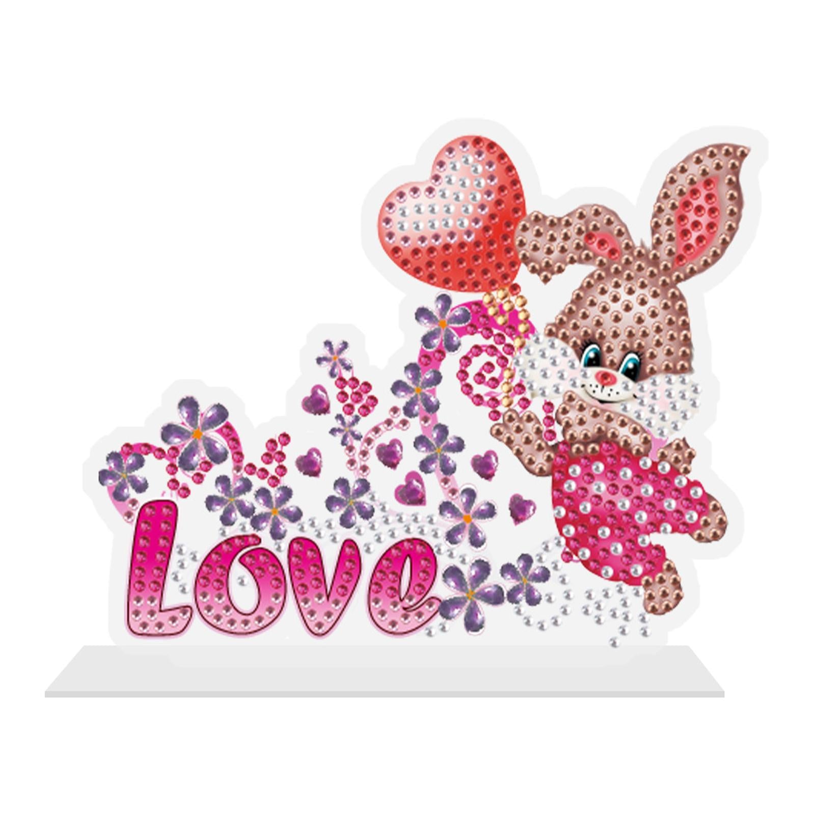 DIY 5D Diamond Painting Easter Bunny Ornament for Kids Adults Holiday Gift F