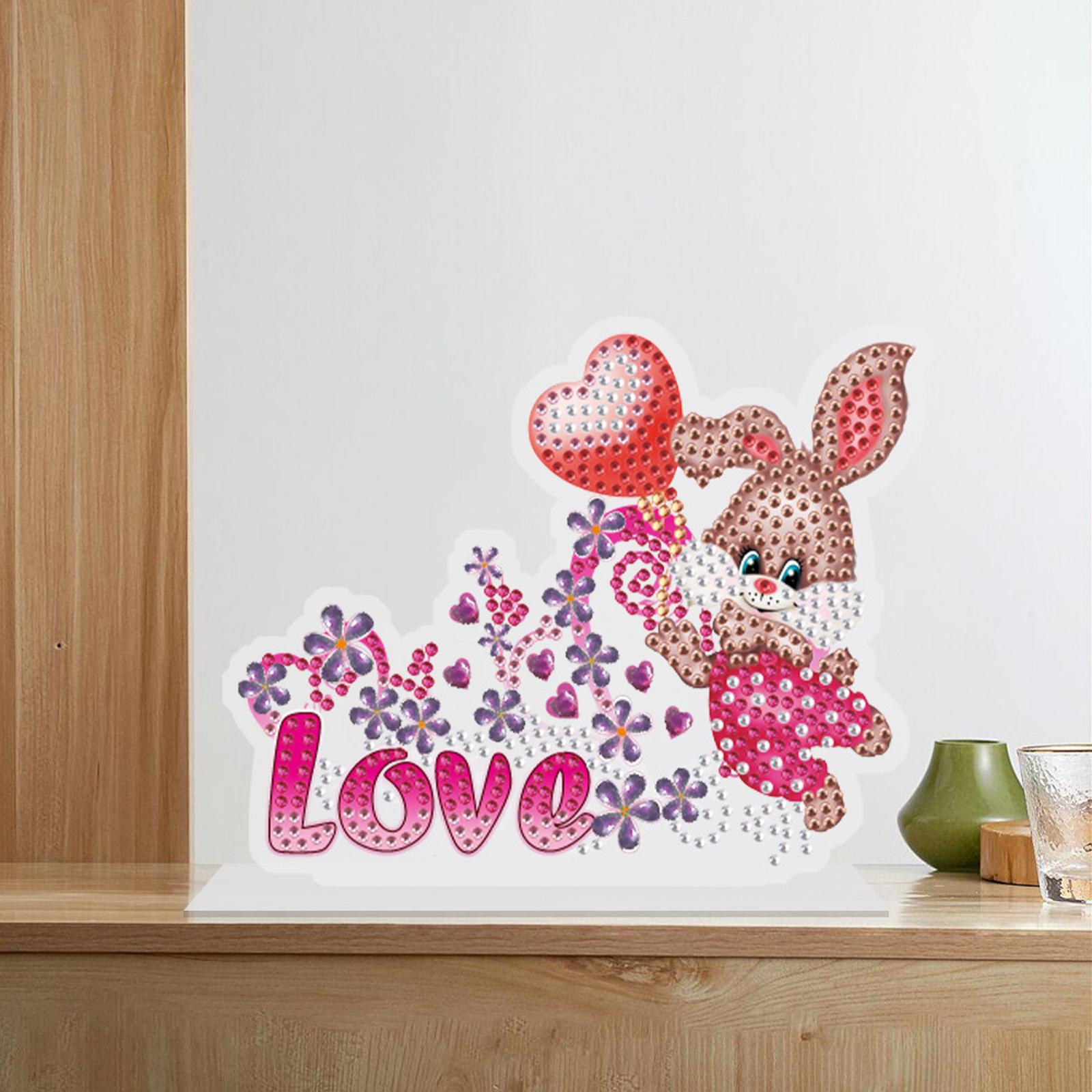DIY 5D Diamond Painting Easter Bunny Ornament for Kids Adults Holiday Gift F