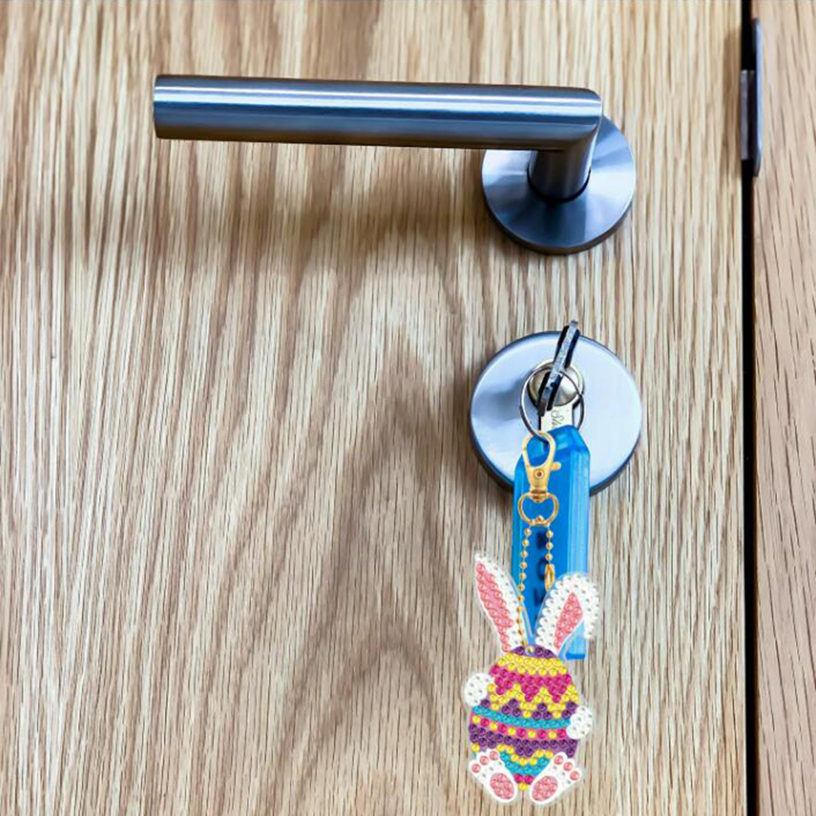 5 Pack DIY Diamond Painting Keychain Easter Bag Decor for Kids Ornaments