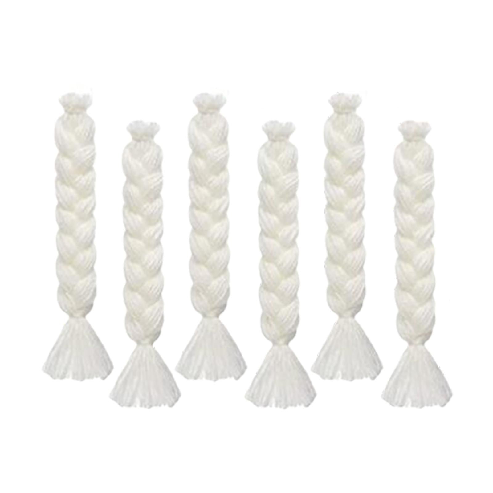 Faux Fur Fabric Gnome Beard Costume 3 Pairs Braids Gnome Nose for Decor White