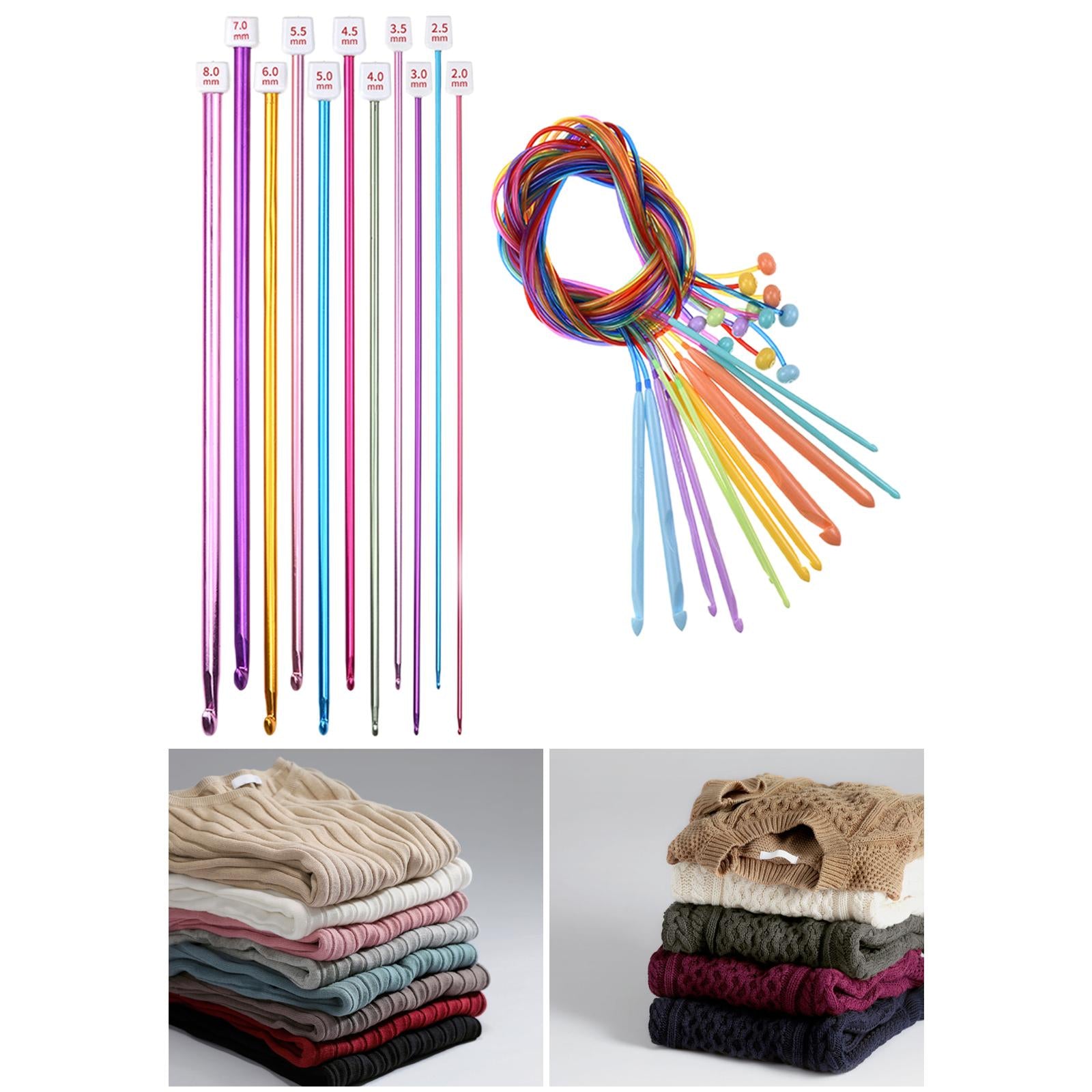 Knitting Needles Set Bamboo Circular Sweater Handmade Weave Tapestry Craft C