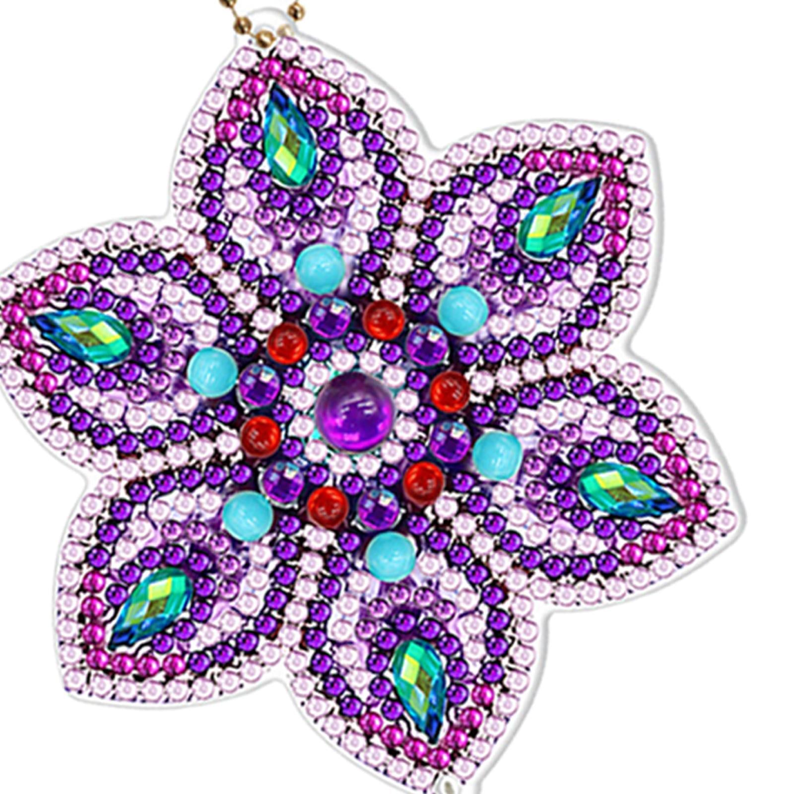 2 Pieces DIY 5D Diamond Painting Keychains Kits Ornaments Quality Material