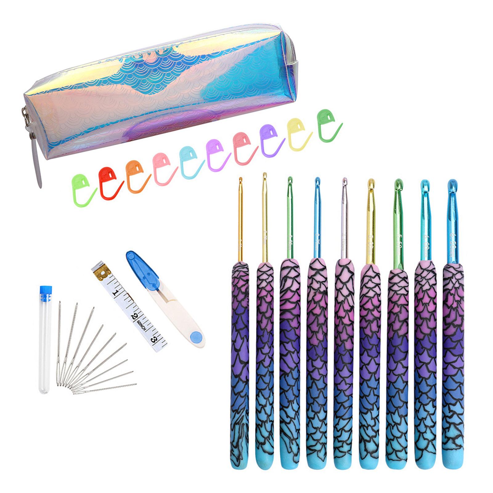 Sewing Tool Crochet Hooks Kit Yarn Knitting Needles Ergonomic Grip Tools
