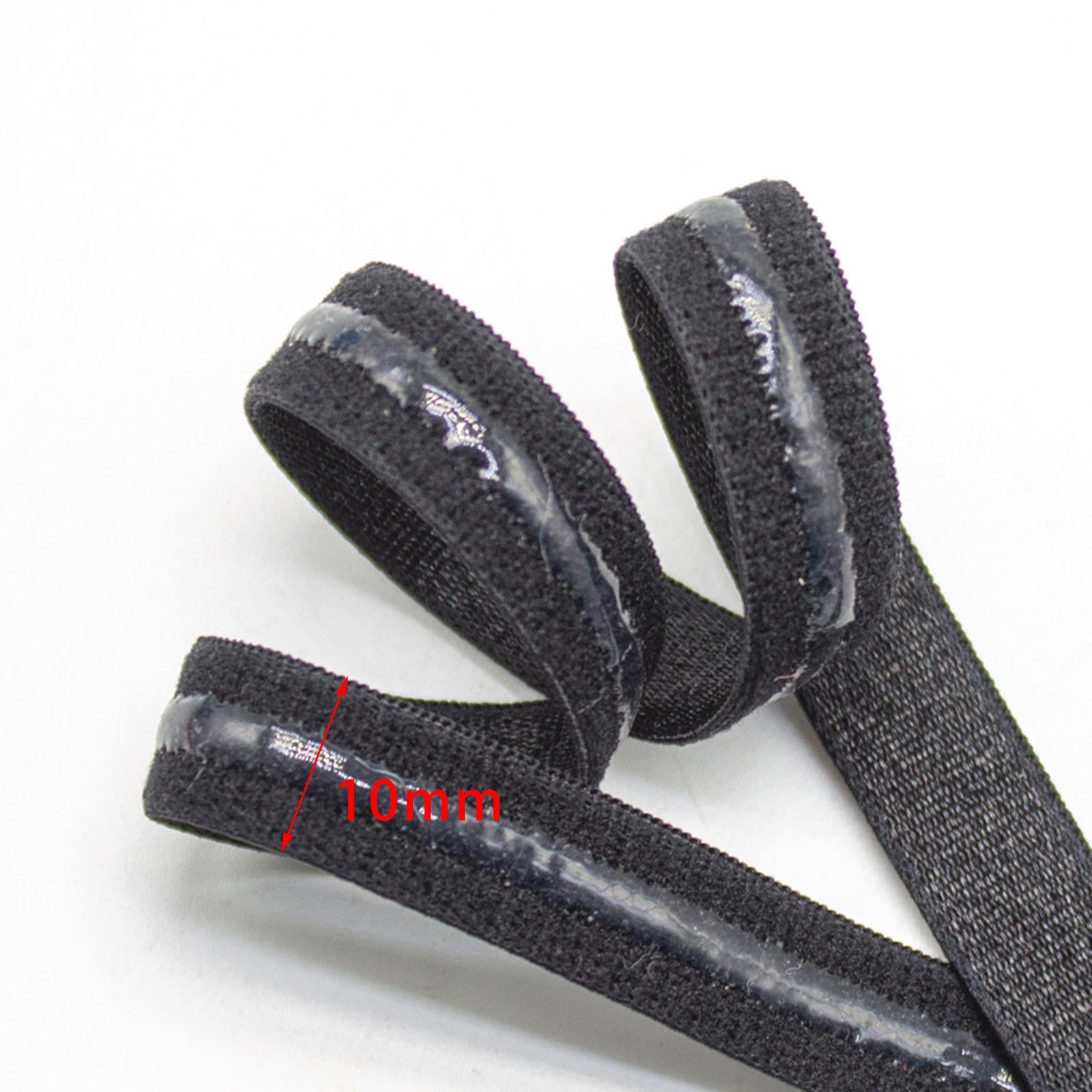 Non-Slip Hair Band Sewing Project Elastic Band Silicone Gripper for Garment Black