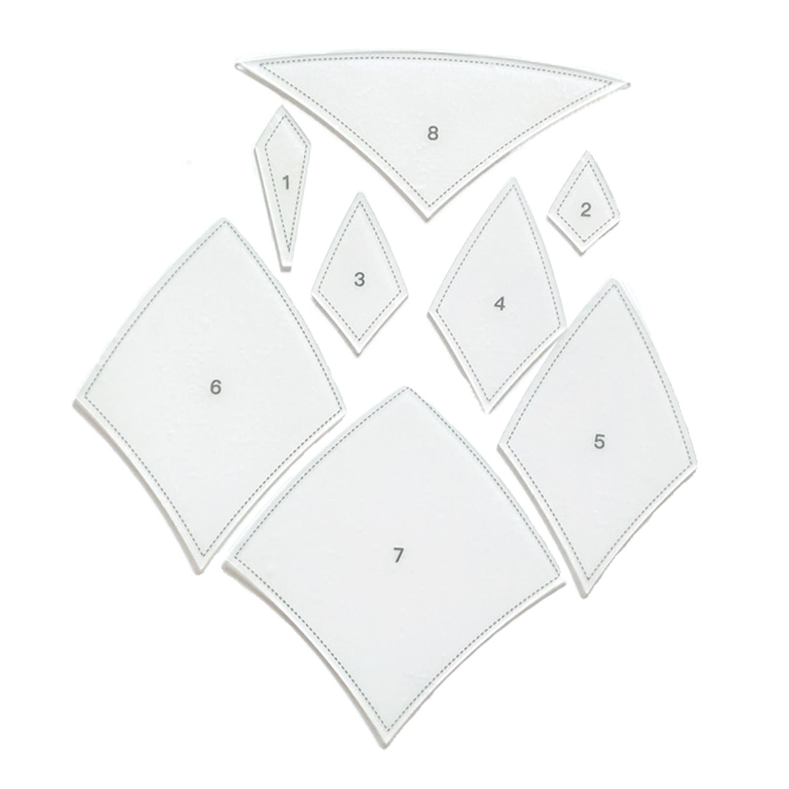 8 Pieces Diamond Quilting Acrylic Templates Cloth Cutting Rulers DIY Tool M