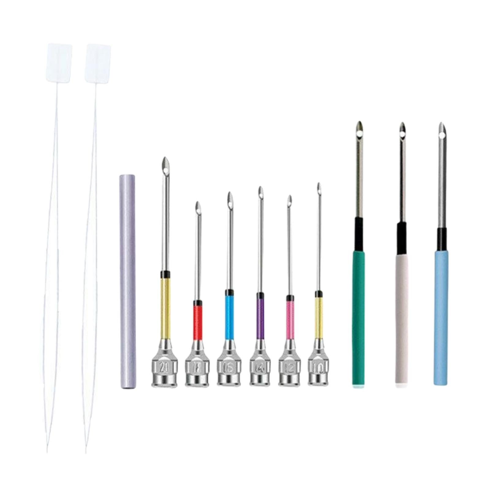 12 Pieces DIY Punch Needle Embroidery Kit for Making Rug Adults Knitting B