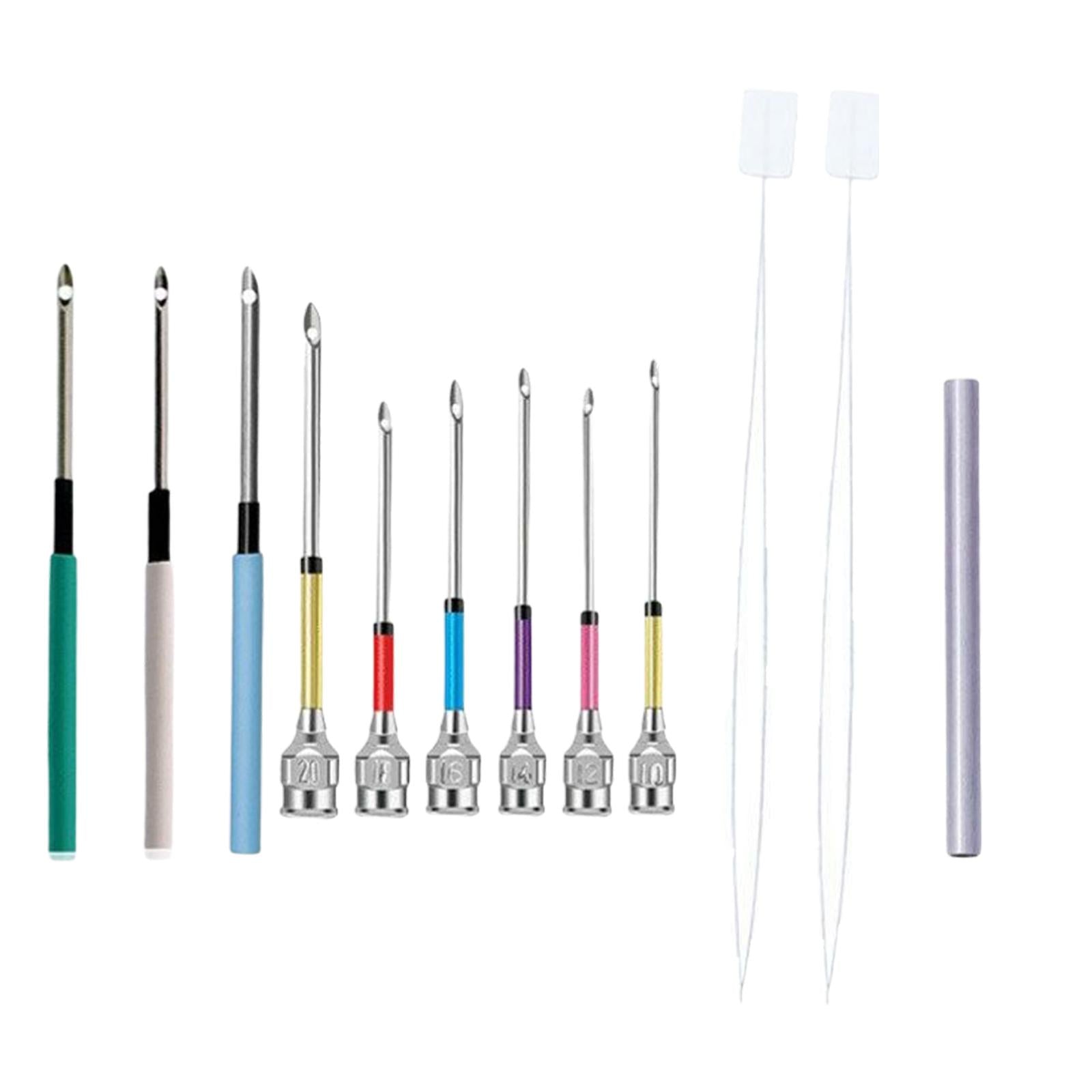 12 Pieces DIY Punch Needle Embroidery Kit for Making Rug Adults Knitting B