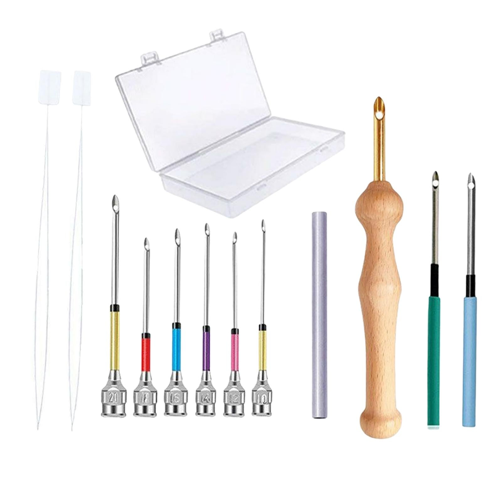 12 Pieces DIY Punch Needle Embroidery Kit for Making Rug Adults Knitting C