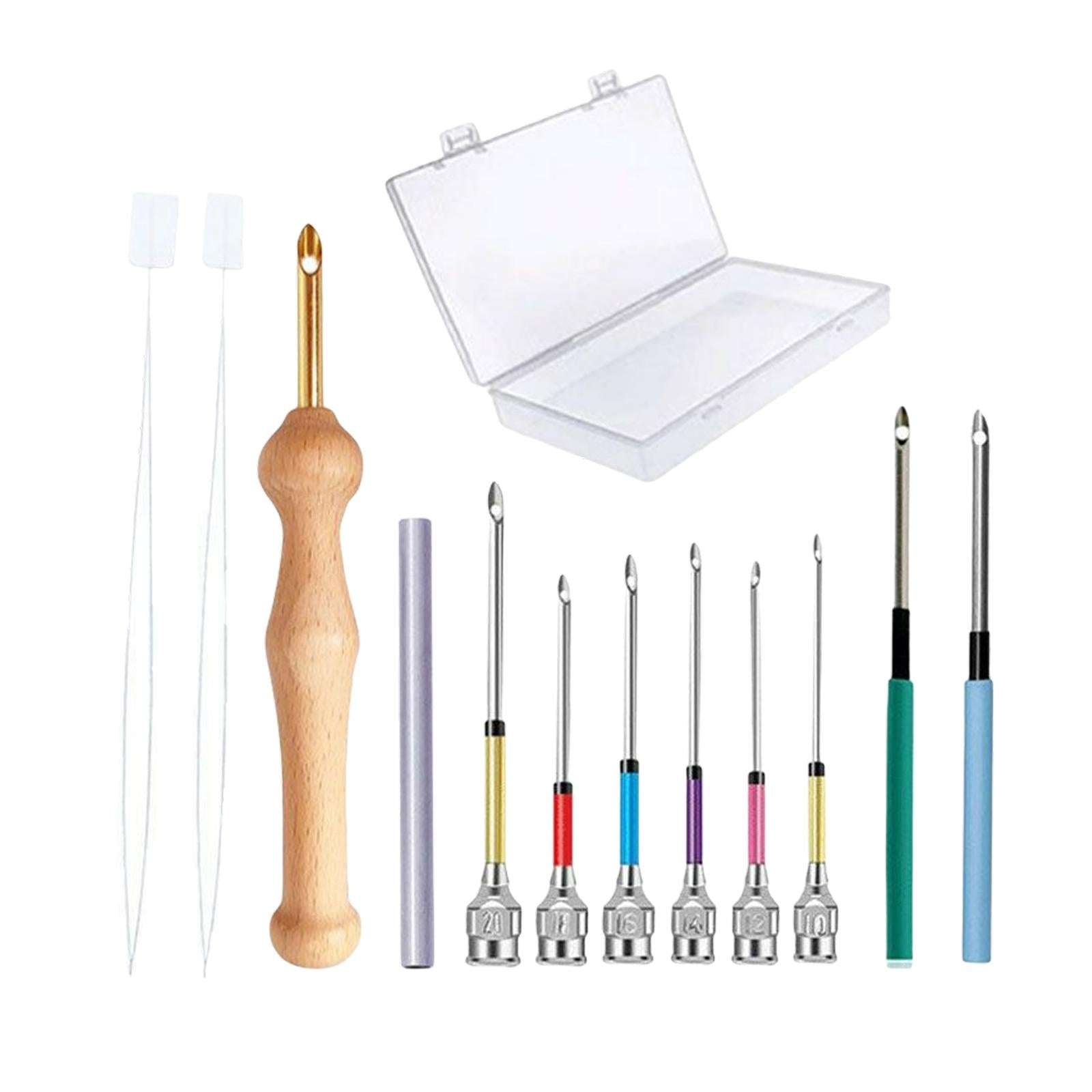12 Pieces DIY Punch Needle Embroidery Kit for Making Rug Adults Knitting C