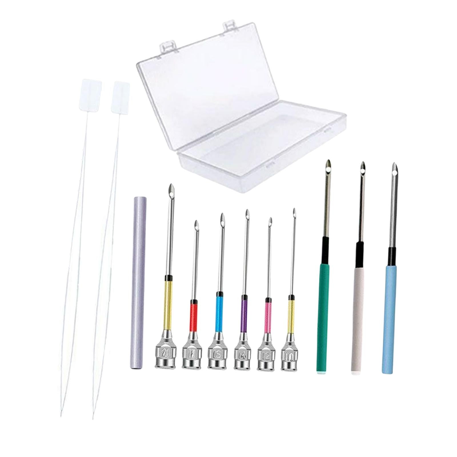 12 Pieces DIY Punch Needle Embroidery Kit for Making Rug Adults Knitting D