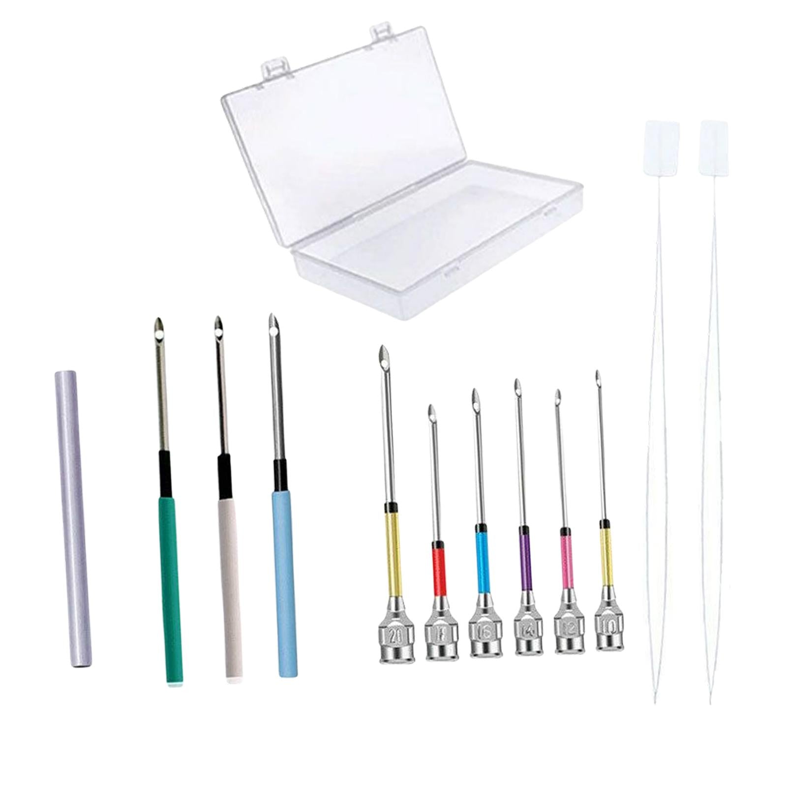 12 Pieces DIY Punch Needle Embroidery Kit for Making Rug Adults Knitting D