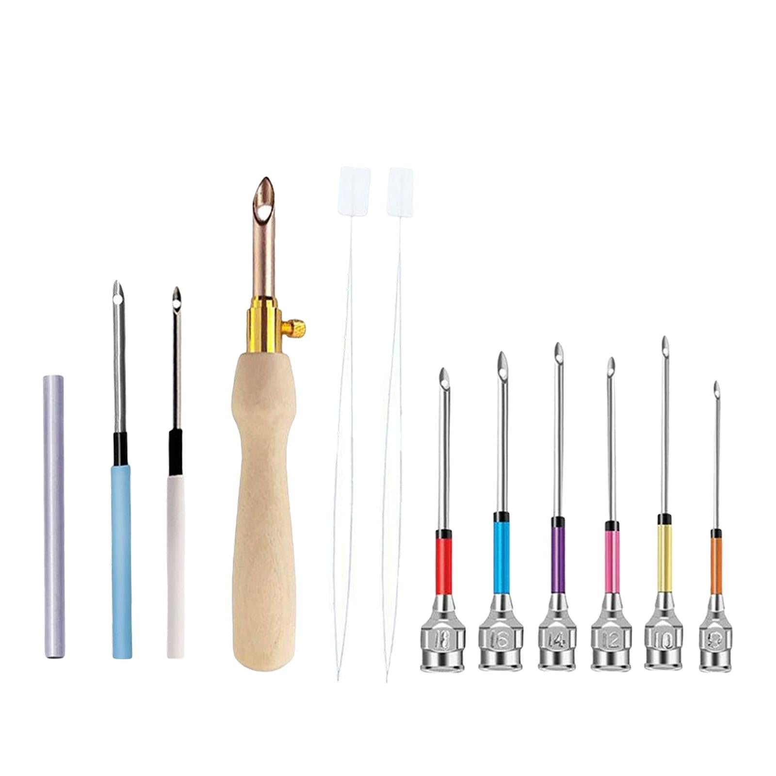 12 Pieces DIY Punch Needle Embroidery Kit for Making Rug Adults Knitting E