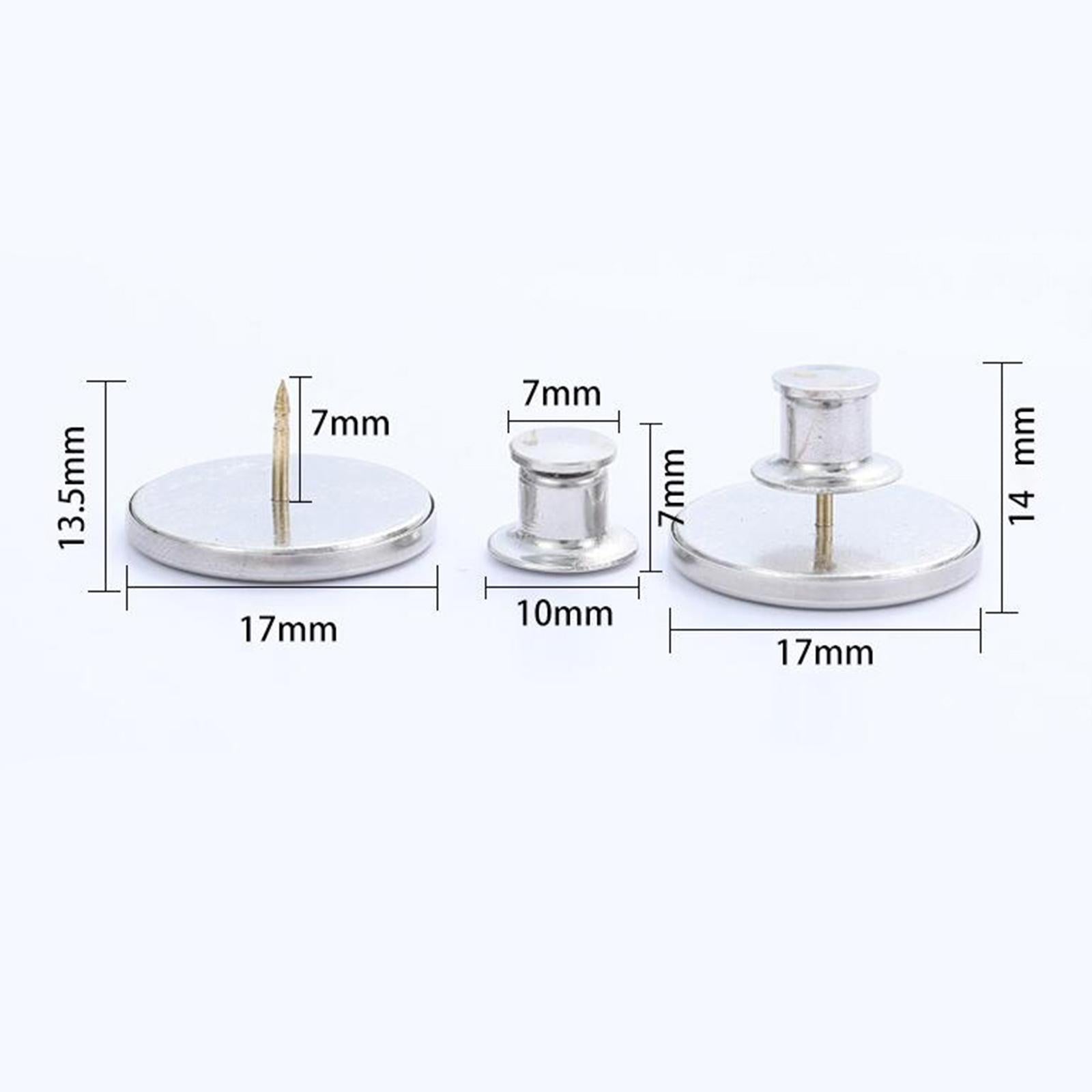 6 Pair Jean Curtain Button Clasps Snaps Fastener No Sew for Jackets Clothing 17mm