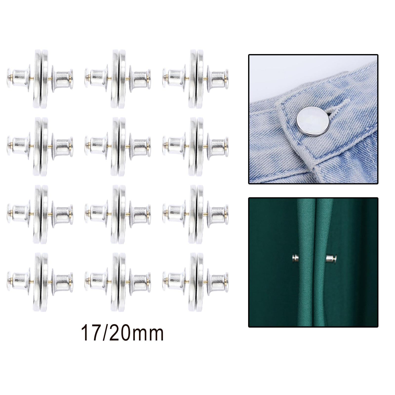 6 Pair Jean Curtain Button Clasps Snaps Fastener No Sew for Jackets Clothing 17mm