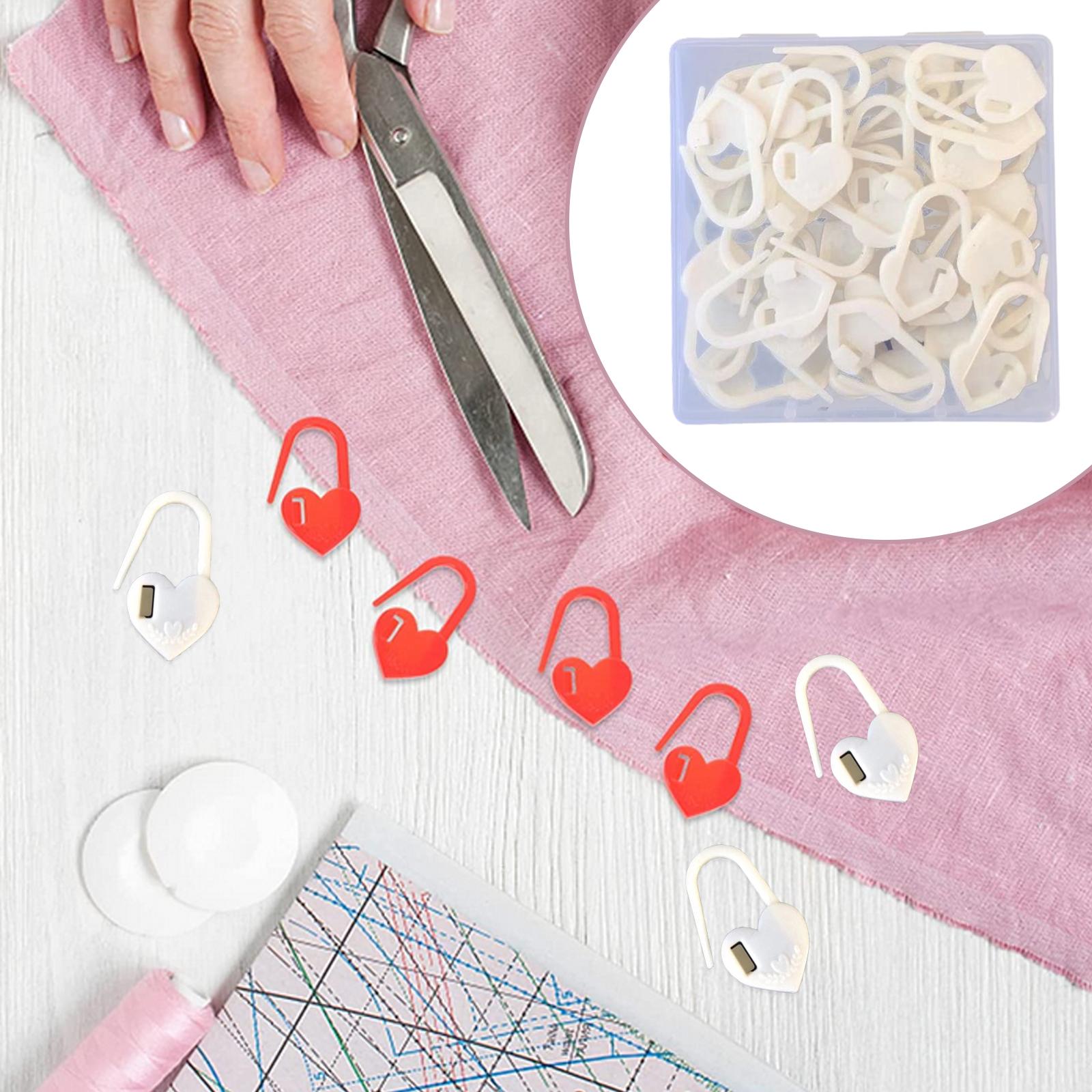 50PCS/Set Knitting Crochet Locking Stitch Needle Clip Markers Tool white