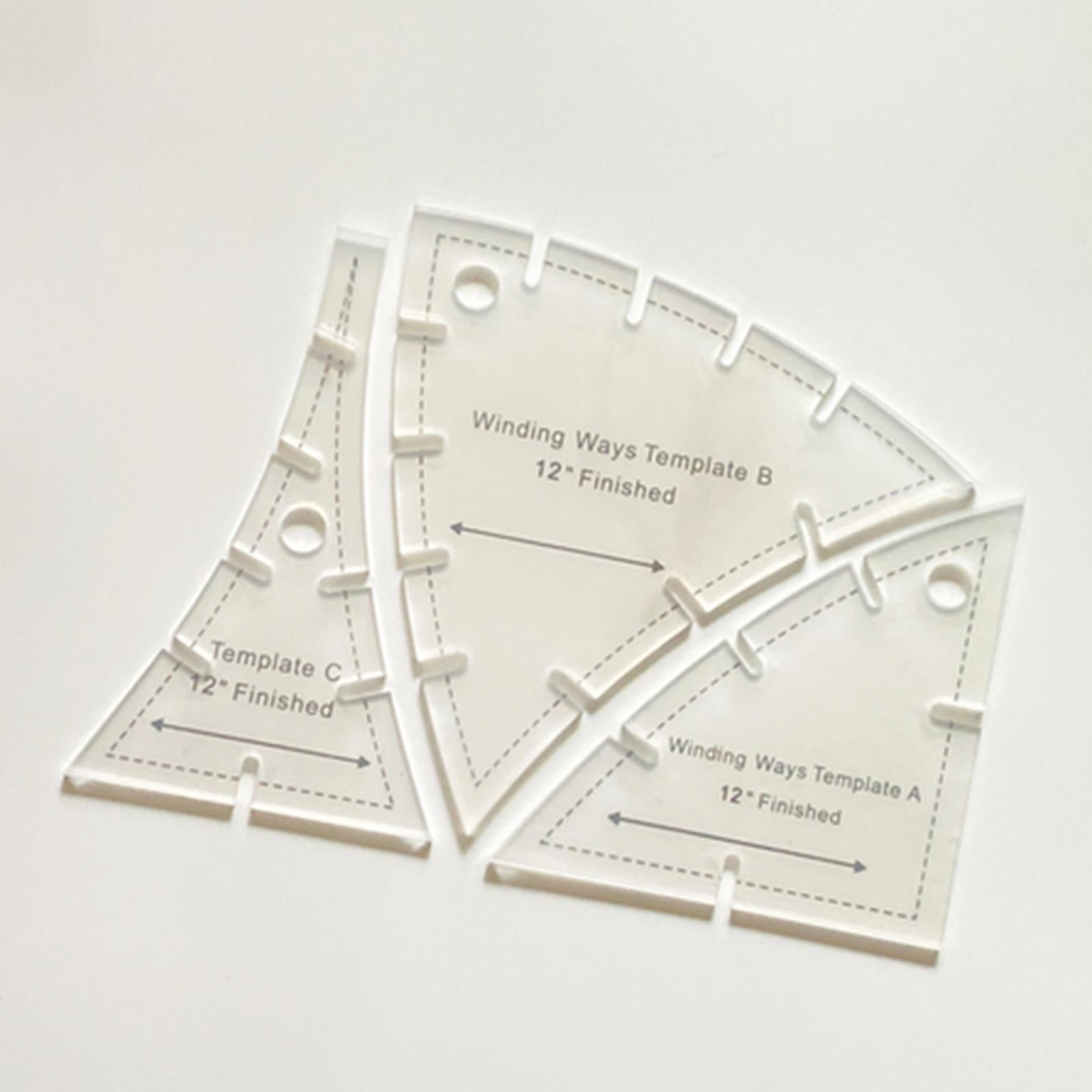 3x Quick Curve Quilt Template Patchwork Quilting Tool Cutting  6.9x6.9inch