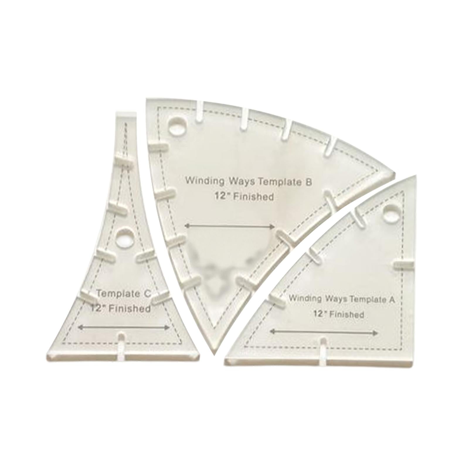 3x Quick Curve Quilt Template Patchwork Quilting Tool Cutting  6.9x6.9inch