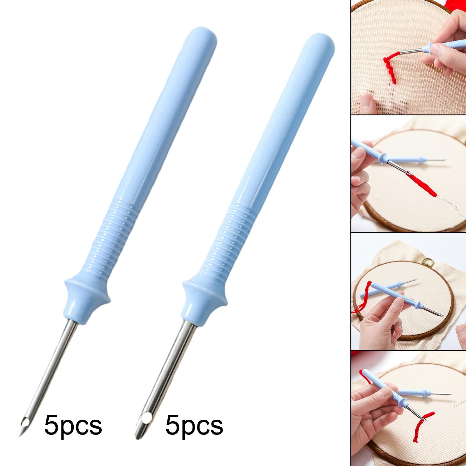 5x Punch Needle Embroidery Pen Set Weaving Cross Stitch Sewing 0.3cm Head