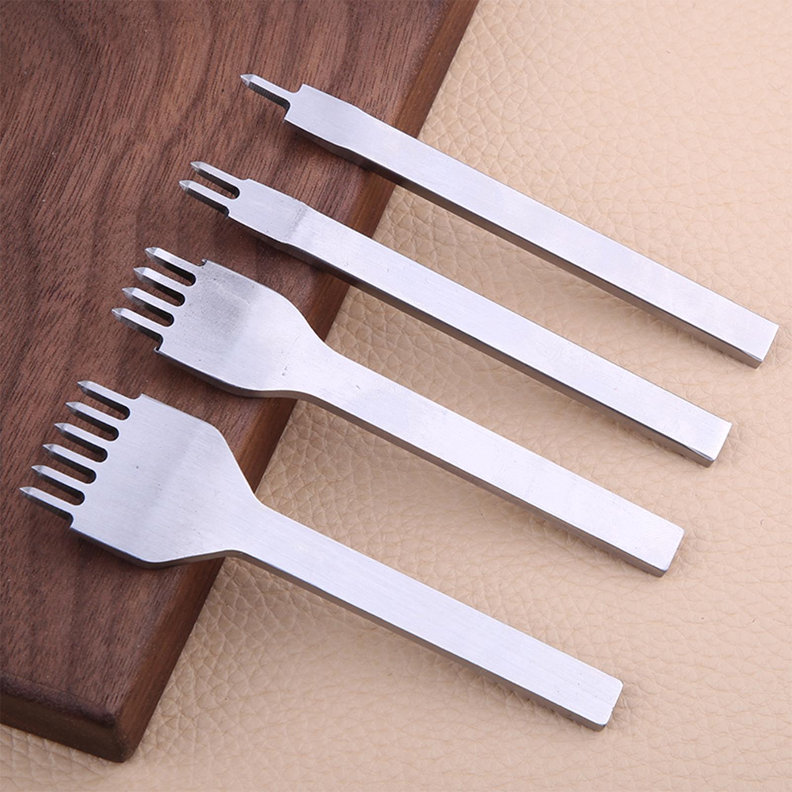 Sewing Awl Repair Tools Kit Stitcher DIY Leather Canvas Wood color