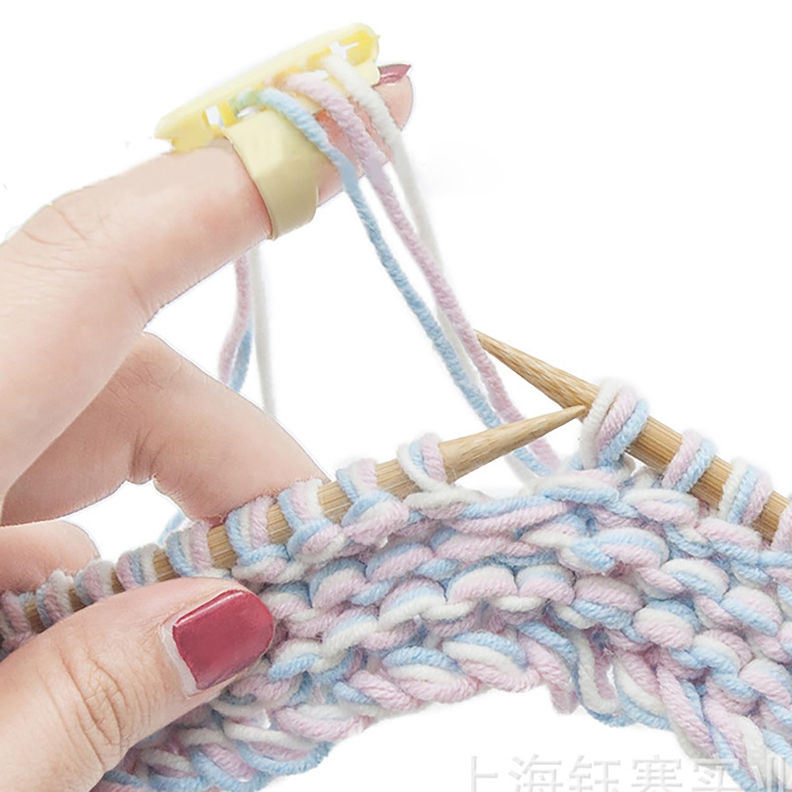 4x Yarn Guide Thimble Sweater Wool Knitting Tool Plastic Sewing Accessories