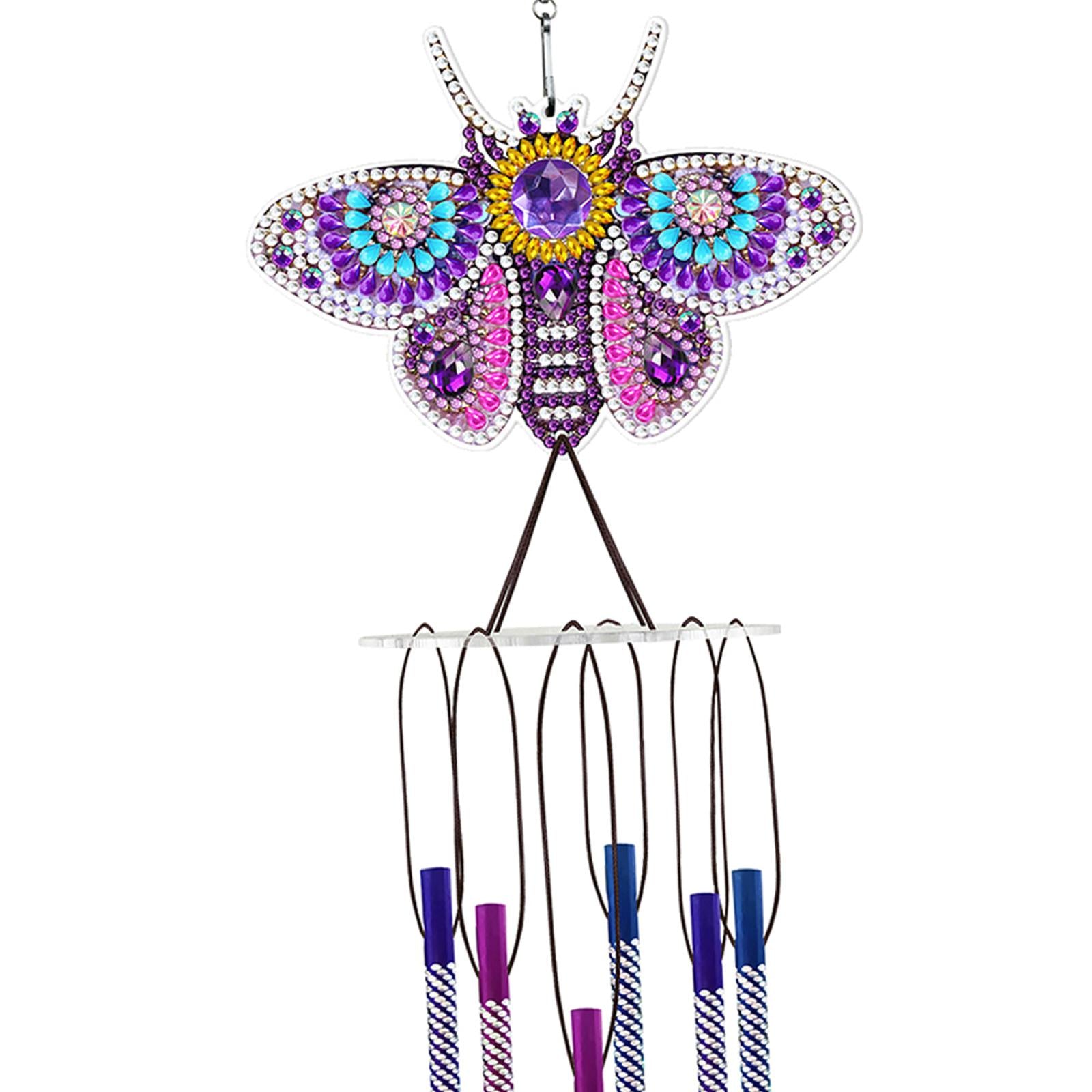 Diamond Painting Wind Chime Crystal Paint by Number Crafts Decor Purple