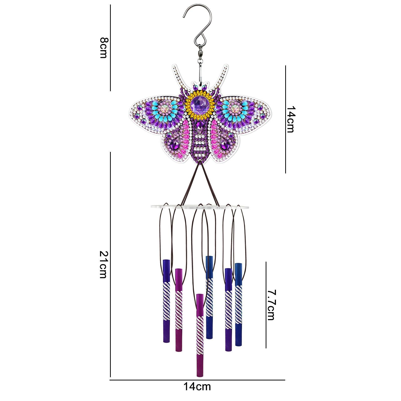 Diamond Painting Wind Chime Crystal Paint by Number Crafts Decor Purple