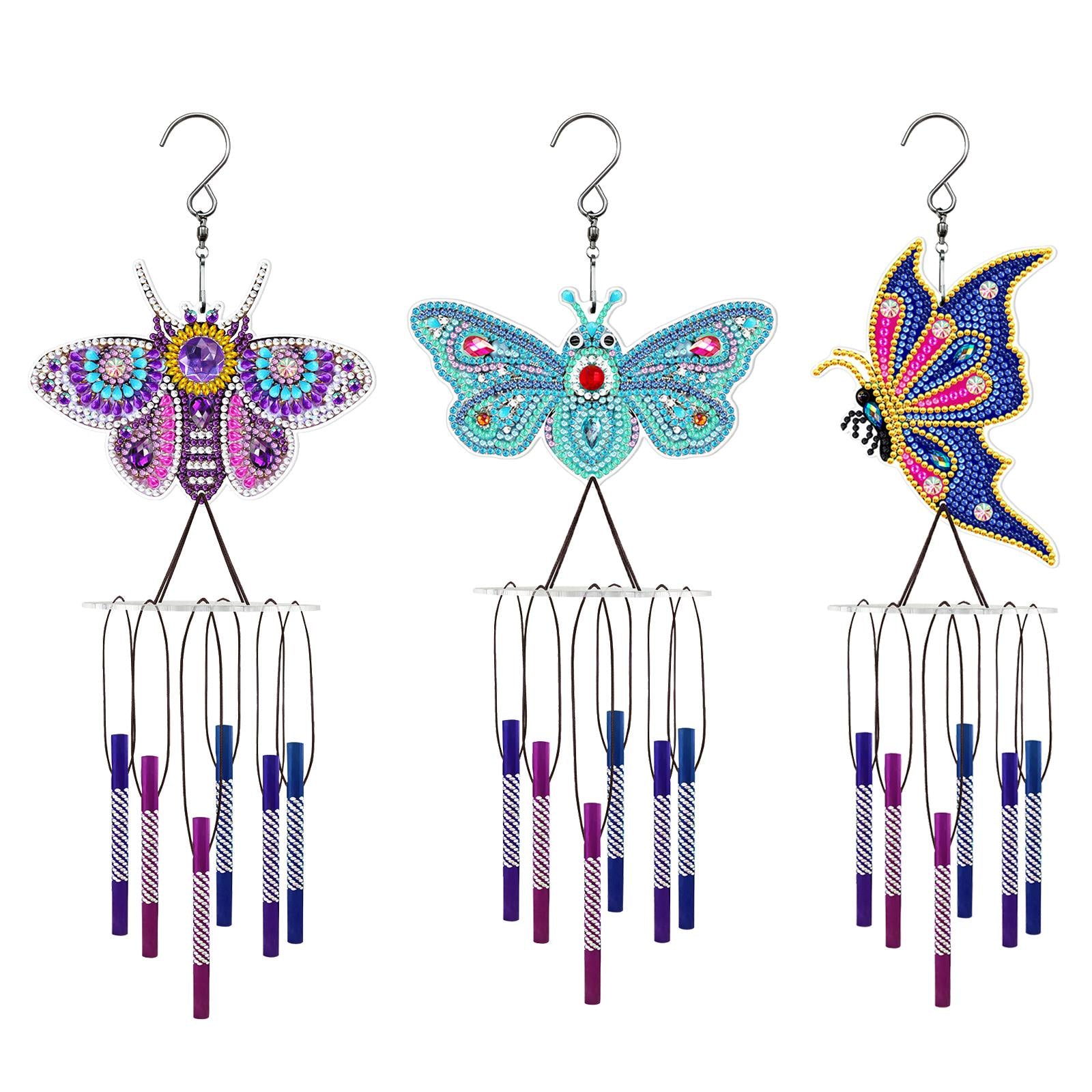 Diamond Painting Wind Chime Crystal Paint by Number Crafts Decor Purple