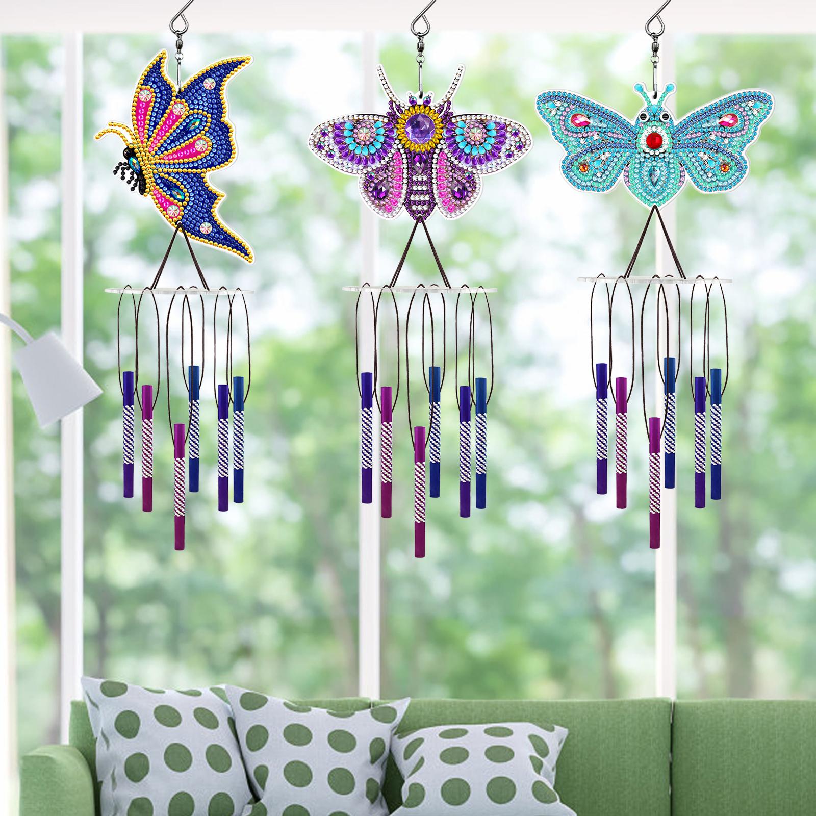 Diamond Painting Wind Chime Crystal Paint by Number Crafts Decor Purple