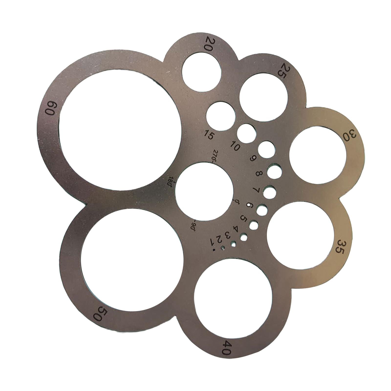 Steel Leather Corner Cutting Ruler Circles Guide DIY for Worker Craft Tool