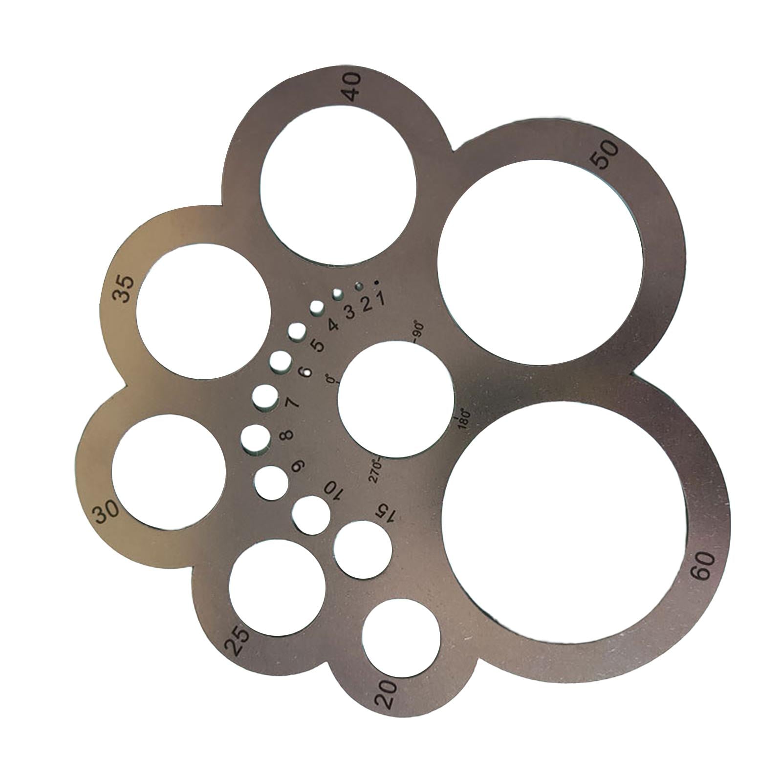 Steel Leather Corner Cutting Ruler Circles Guide DIY for Worker Craft Tool